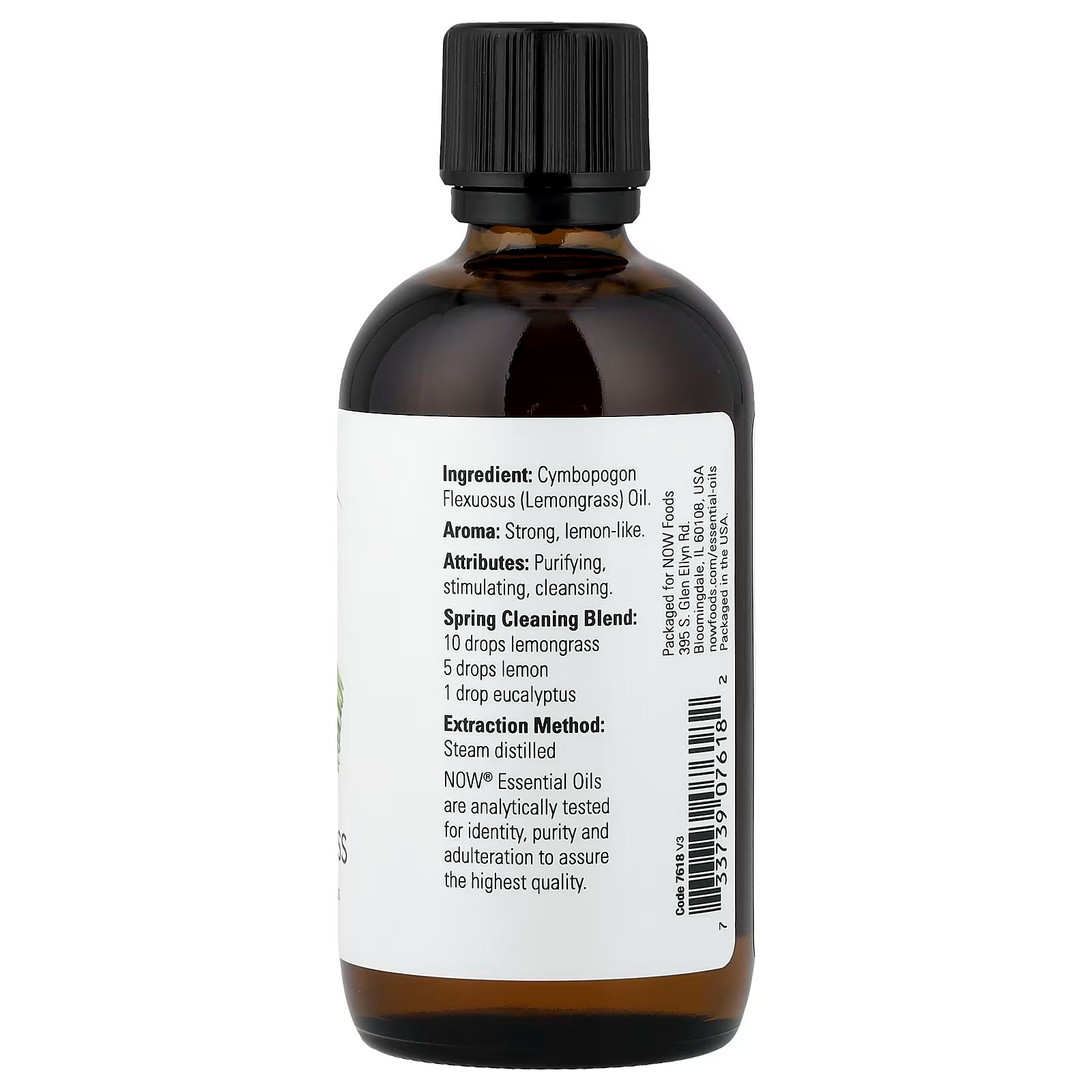 NOW Foods Essential Oils Lemongrass Cymbopogon Flexuosus 30 ml thumbnail 2