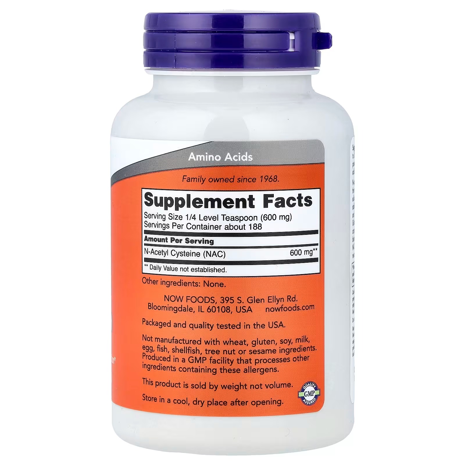 Now Foods NAC (N-Acetyl Cysteine) 600 mg Pure Powder Free Radical Protection Cellular Health Immune System Function (113 g) thumbnail 2