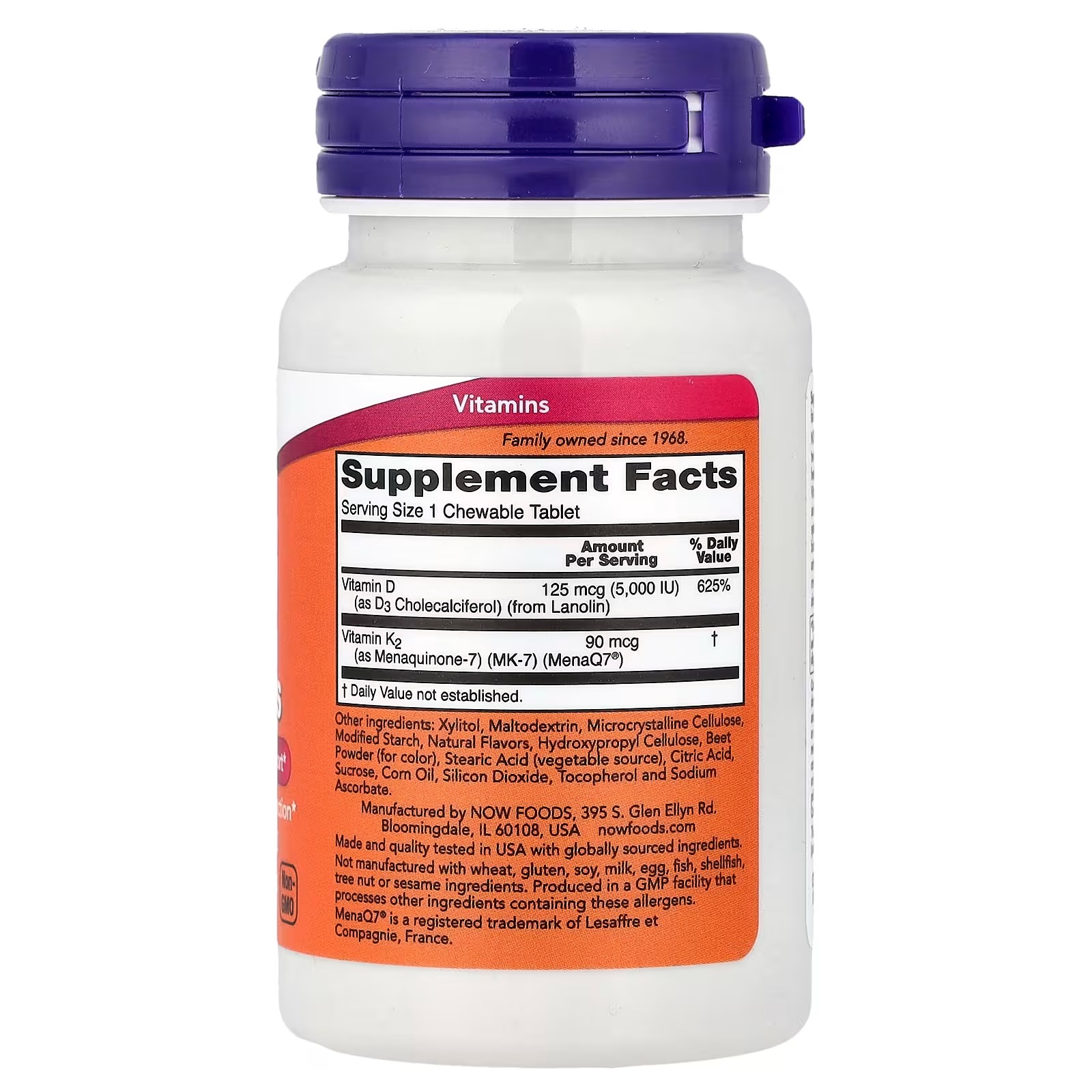 Now Foods D3 K2 Chewables 90 Chewables Tablets thumbnail 3