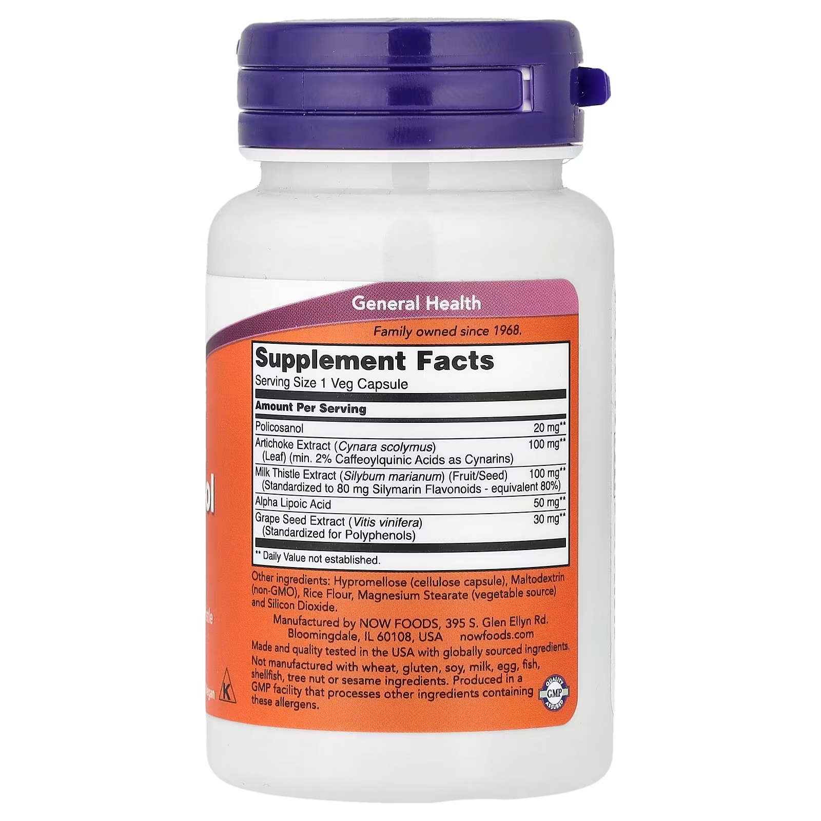 NOW Foods Policosanol Double Strength 90 Vegetable Capsule thumbnail 2