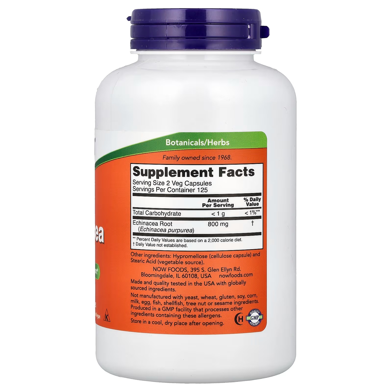 NOW Foods Echinacea (Purpurea Root) 400 mg Immune System Support 250 Capsules thumbnail 2