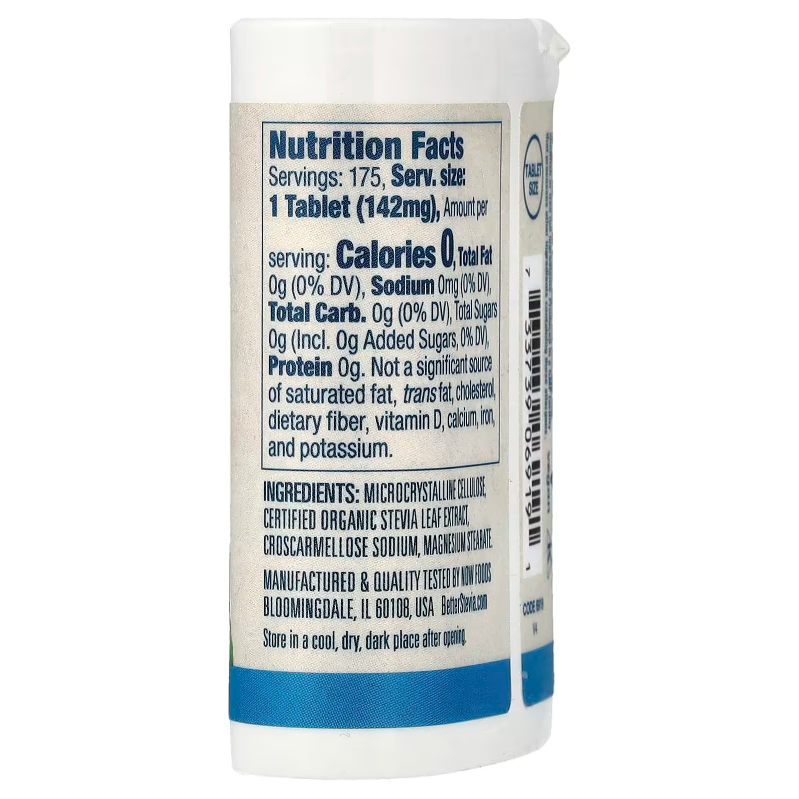 NOW Foods Better Stevia Instant Tabs Zero-Calorie Sweetener Certified Non-GMO Gluten-Free 175 Tablets thumbnail 3