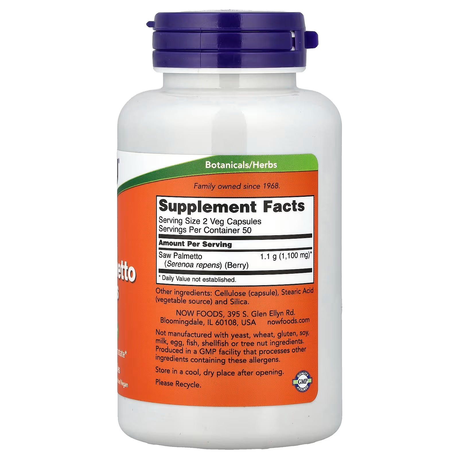 NOW Foods Saw Palmetto Berries (Serenoa repens) 550 mg Men's Health 100 Capsules thumbnail 2