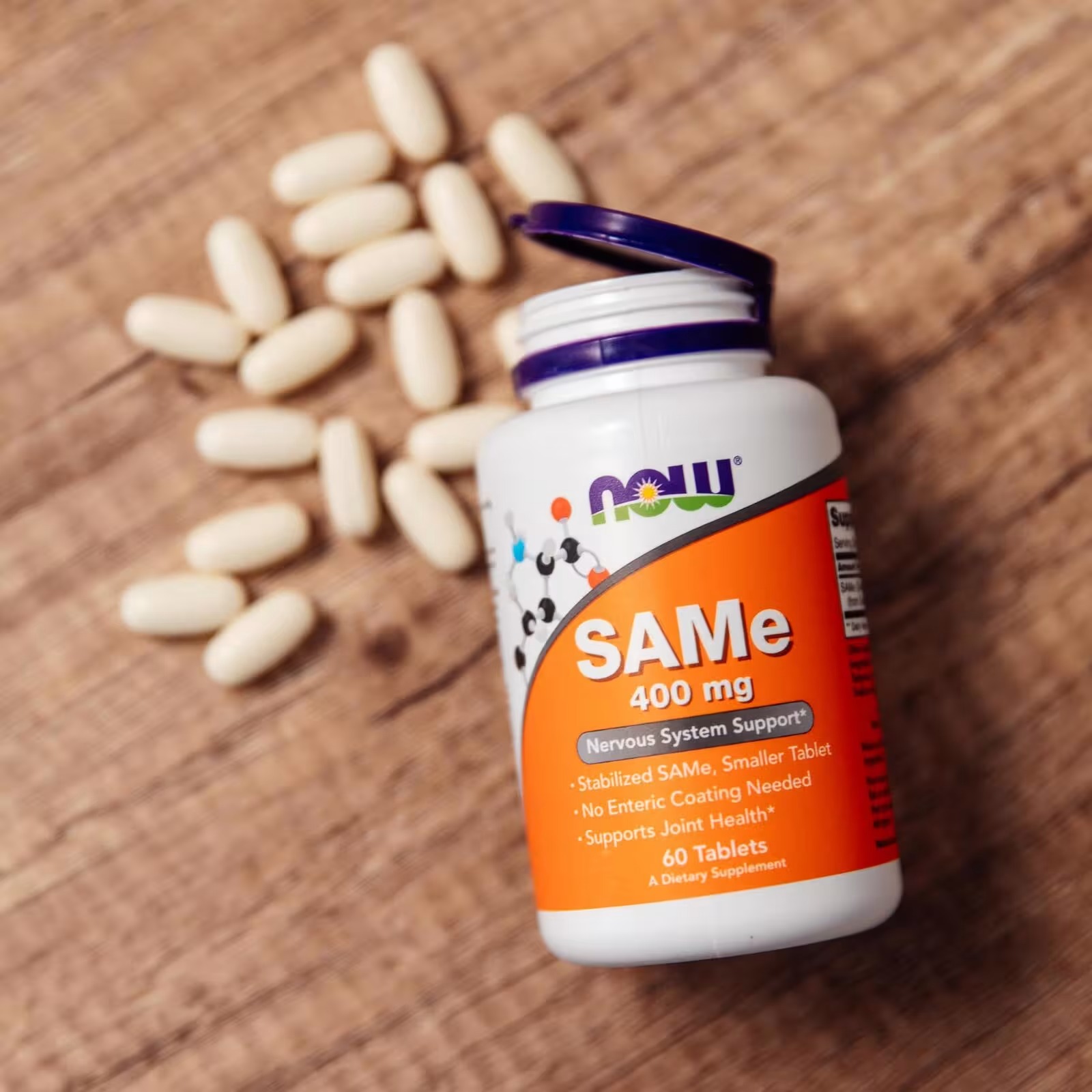 NOW Foods SAMe (S-Adenosyl-L-Methionine) 400 mg Nervous System Support 60 Tablets thumbnail 5