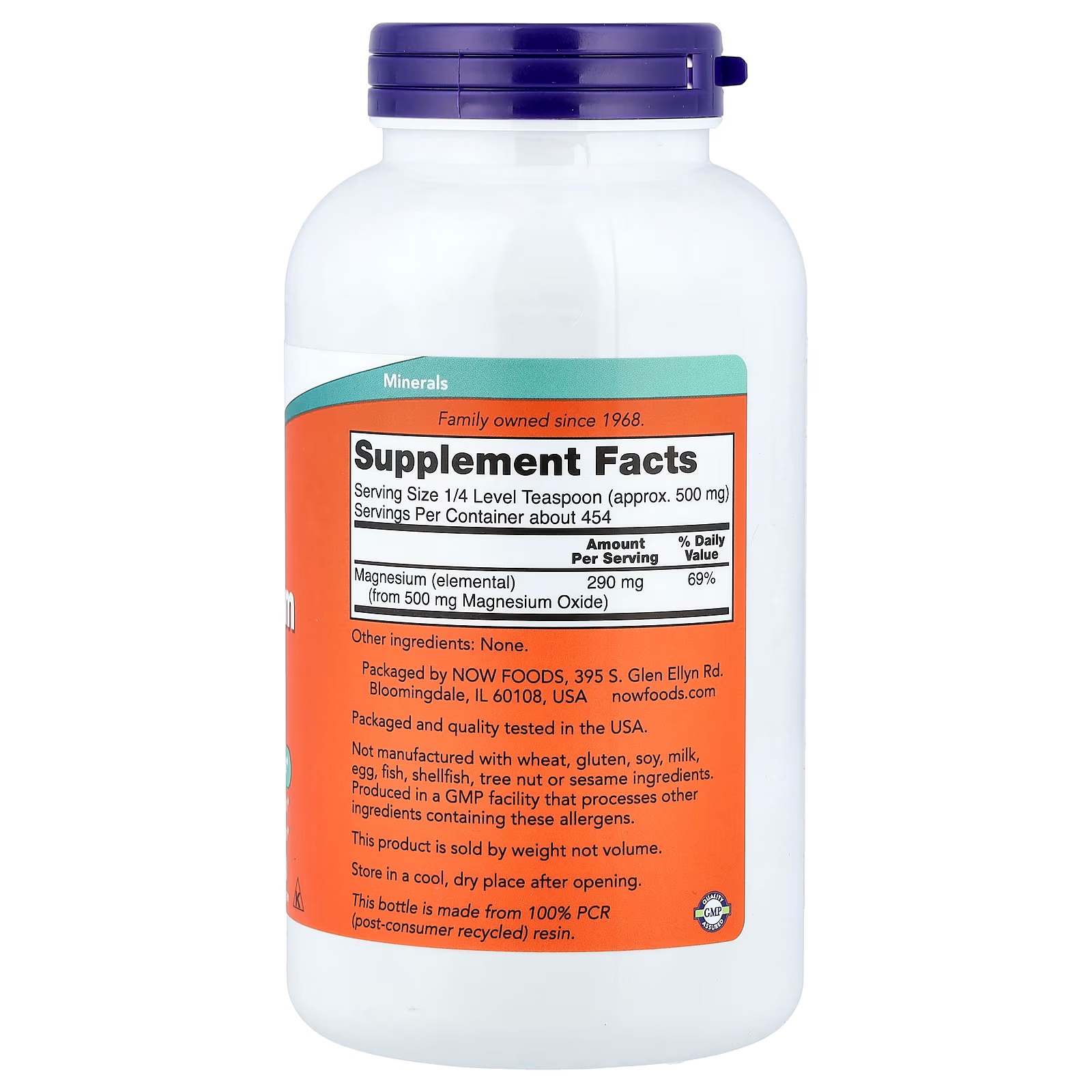 NOW Foods Magnesium Oxide Enzyme Function Nervous System Support 227 g thumbnail 2