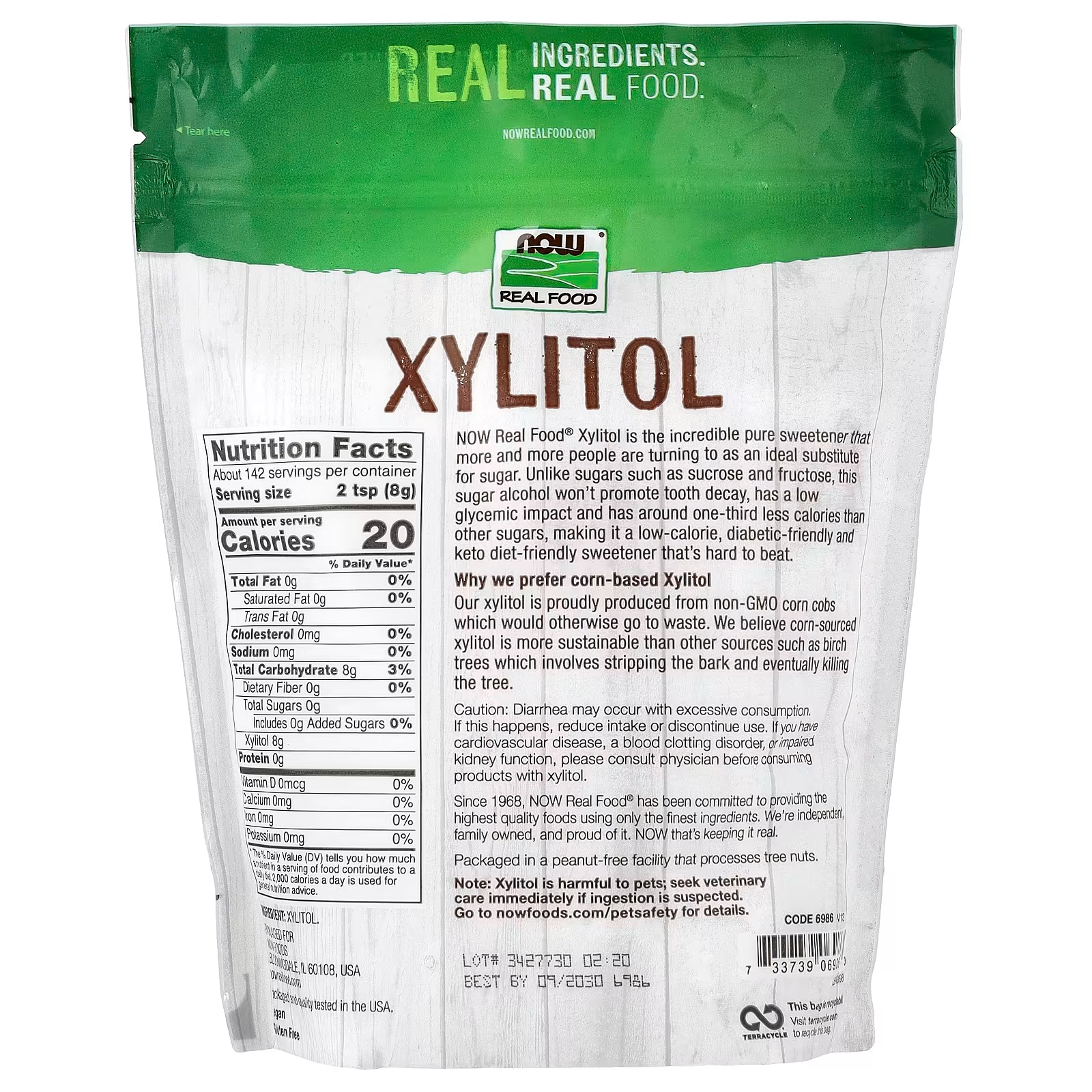 NOW Foods Xylitol Pure with No Added Ingredients, Keto-Friendly Low Glycemic Impac, Low Calorie 1134 g thumbnail 2