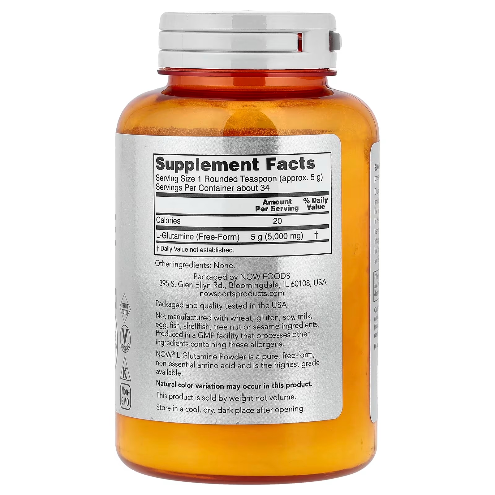 NOW Foods Sports L-Glutamine Powder  (170 g) thumbnail 2