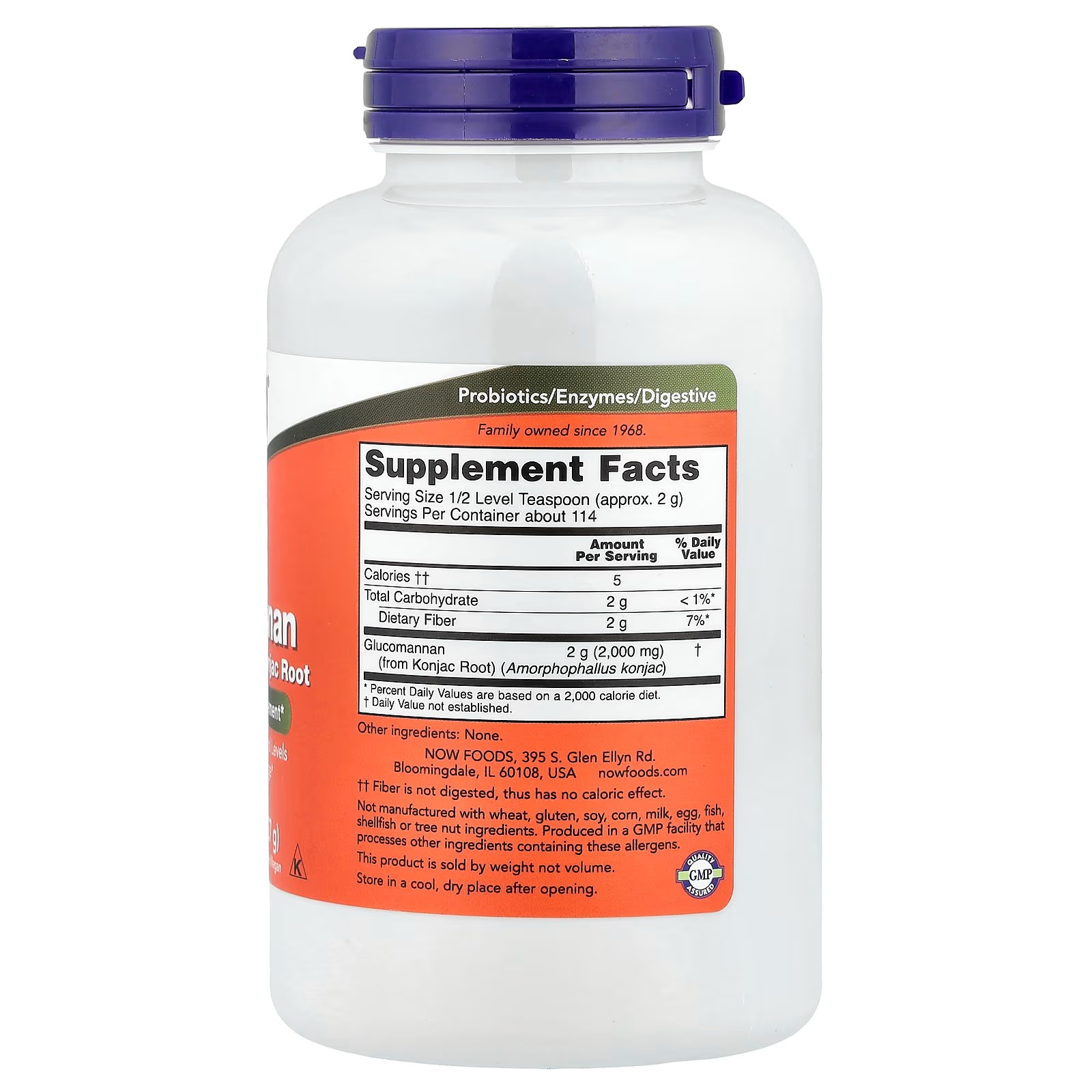 NOW Foods Glucomannan (Amorphophallus konjac) Pure Powder Supports Regularity Healthy Weight Management thumbnail 2