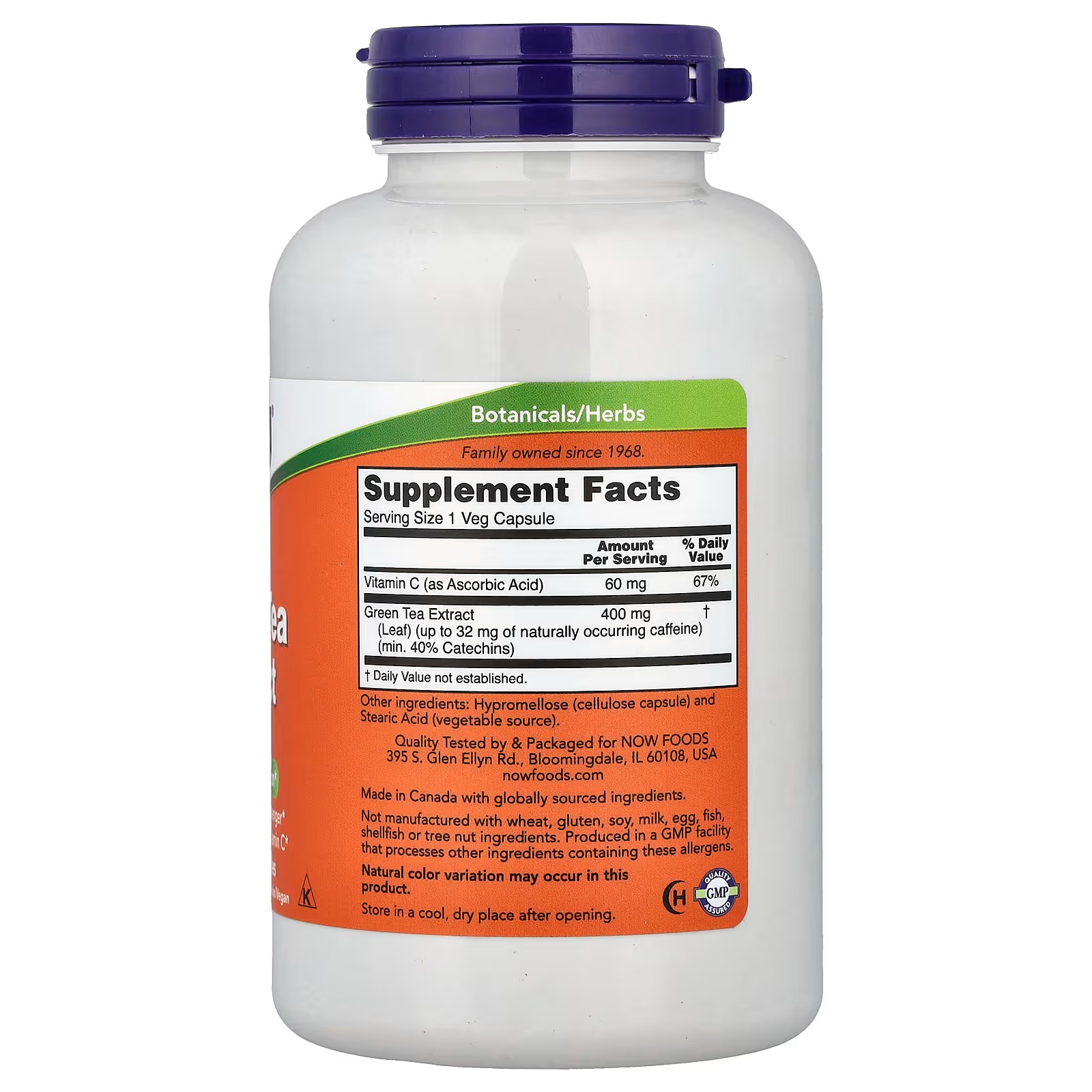 NOW Foods Green Tea Extract 400 mg with Vitamin C for Dietary Cellular Protection 250 Capsules thumbnail 2