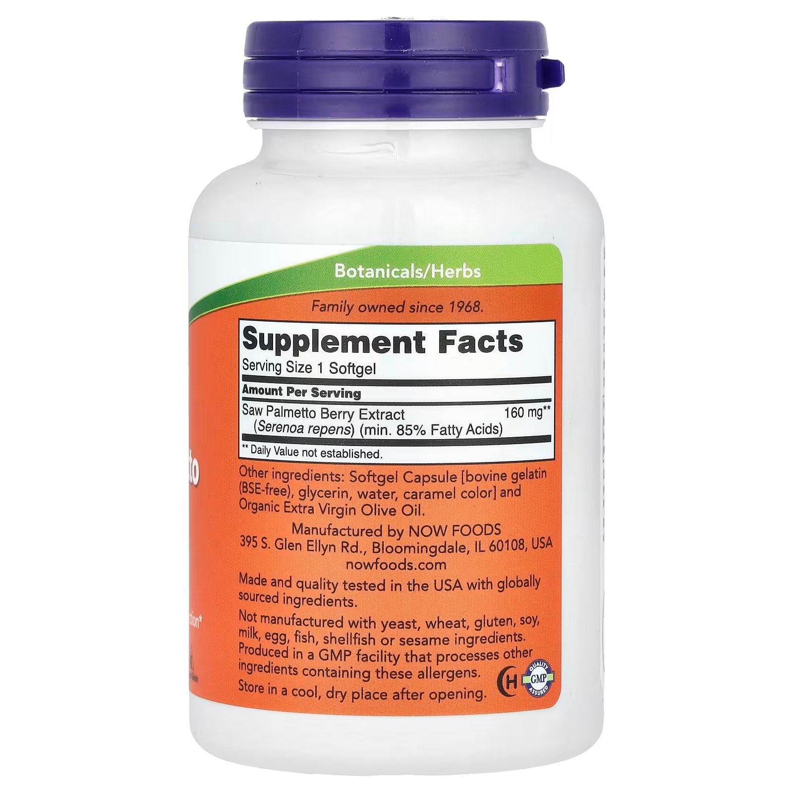 NOW Foods - Saw Palmetto Extract 160 mg - 240 Softgels thumbnail 2