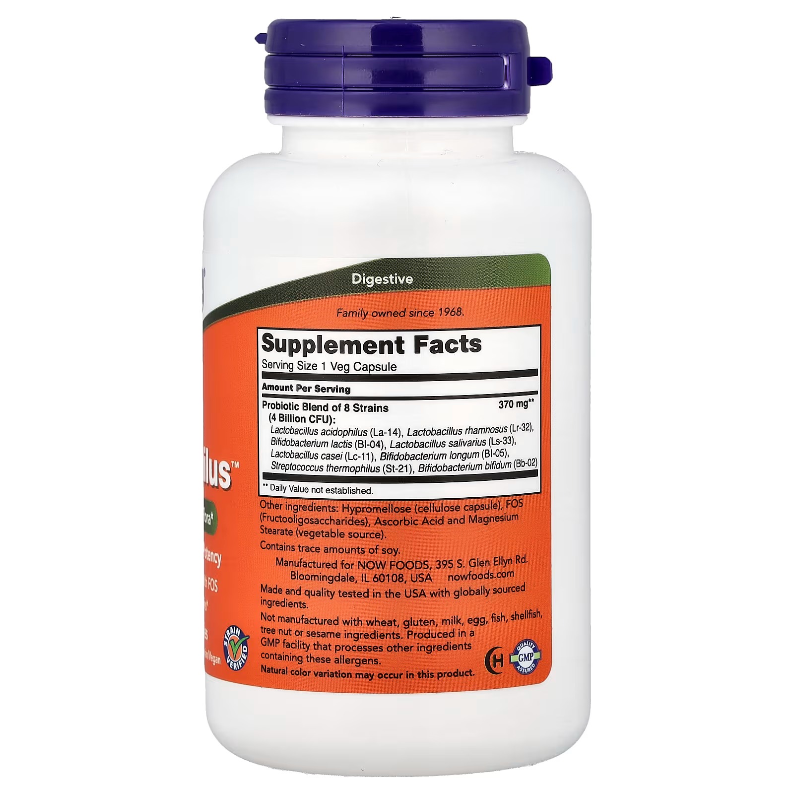 NOW Foods Gr8-Dophilus™with 8 Strains & 4 Billion Potency Shelf Stable 120 Capsules thumbnail 2