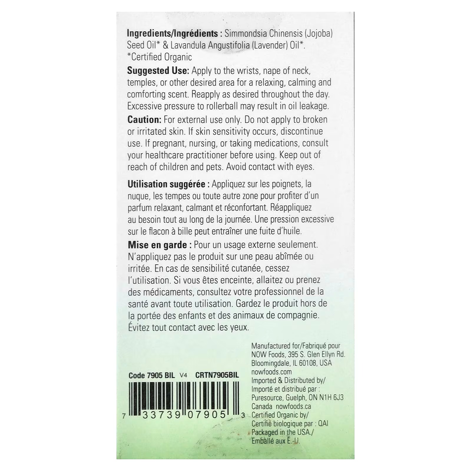 NOW Foods Essential Oils Lavender Roll-On Certified Organic Calming Blend Steam Distilled Topical Aromatherapy10-mL thumbnail 3