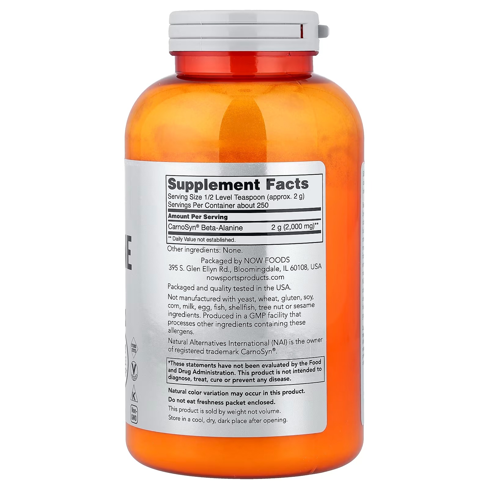 NOW Foods Sports Beta-Alanine  (500 g) thumbnail 2