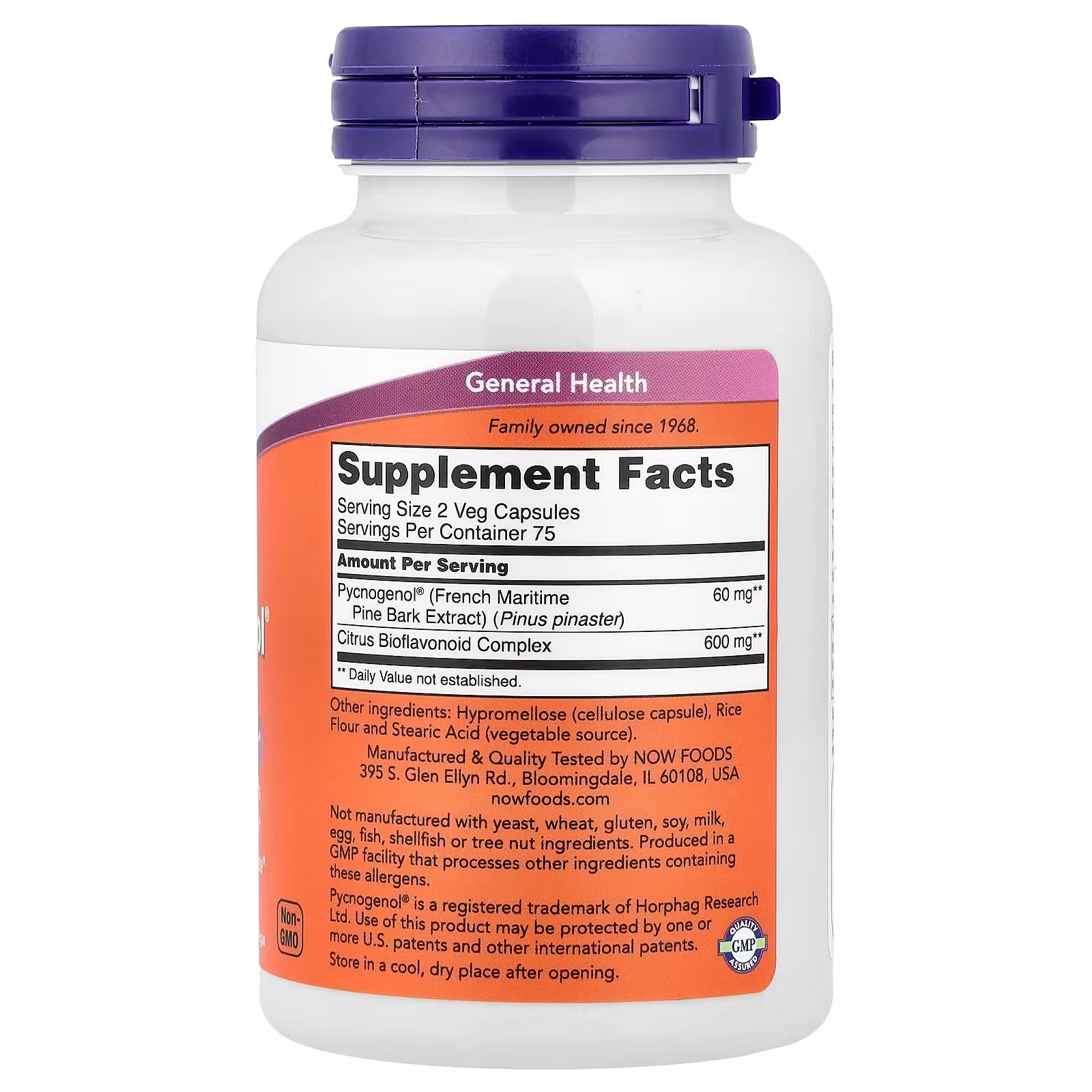 NOW Foods Pycnogenol 30 mg (a Unique Combination of Proanthocyanidins from French Maritime Pine) with 300 mg Bioflavonoids 150 Capsules thumbnail 2