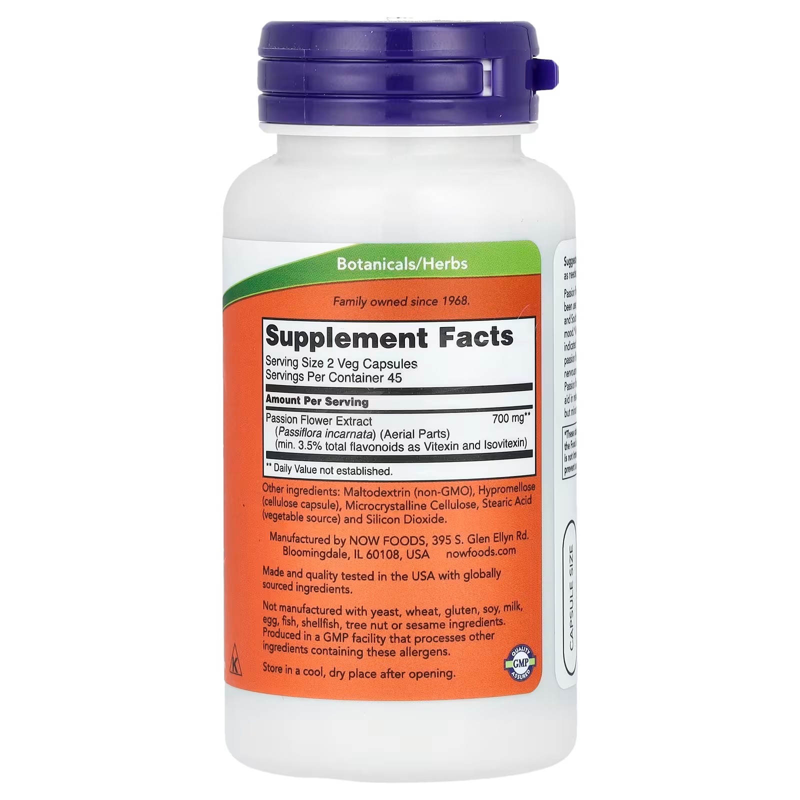 NOW Foods Passion Flower 350 mg 90 Veg Capsules thumbnail 2