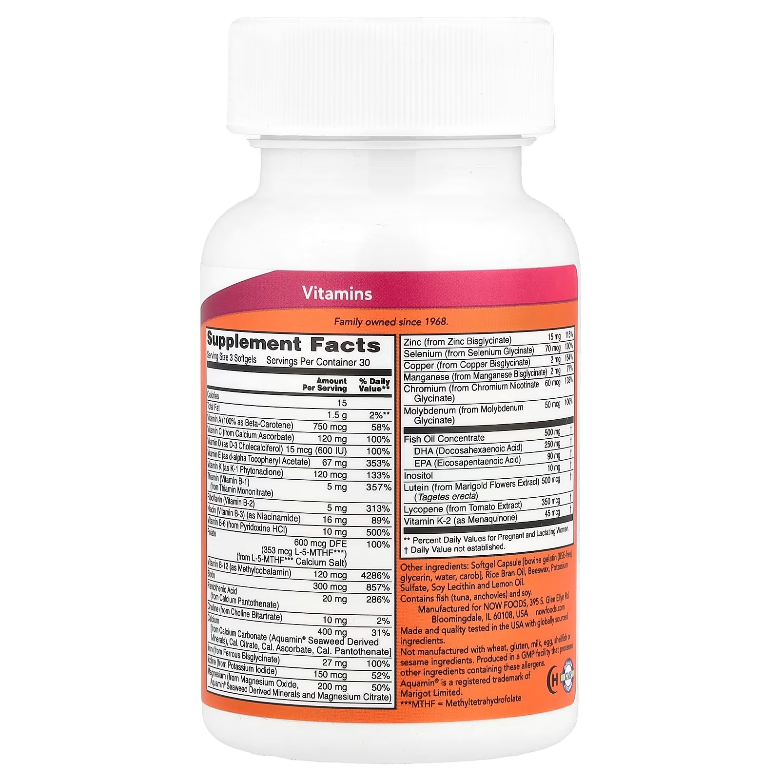 NOW Foods Prenatal Gels + DHA with 250 mg DHA per serving, plus Borage Oil (GLA) 180 Softgels thumbnail 2