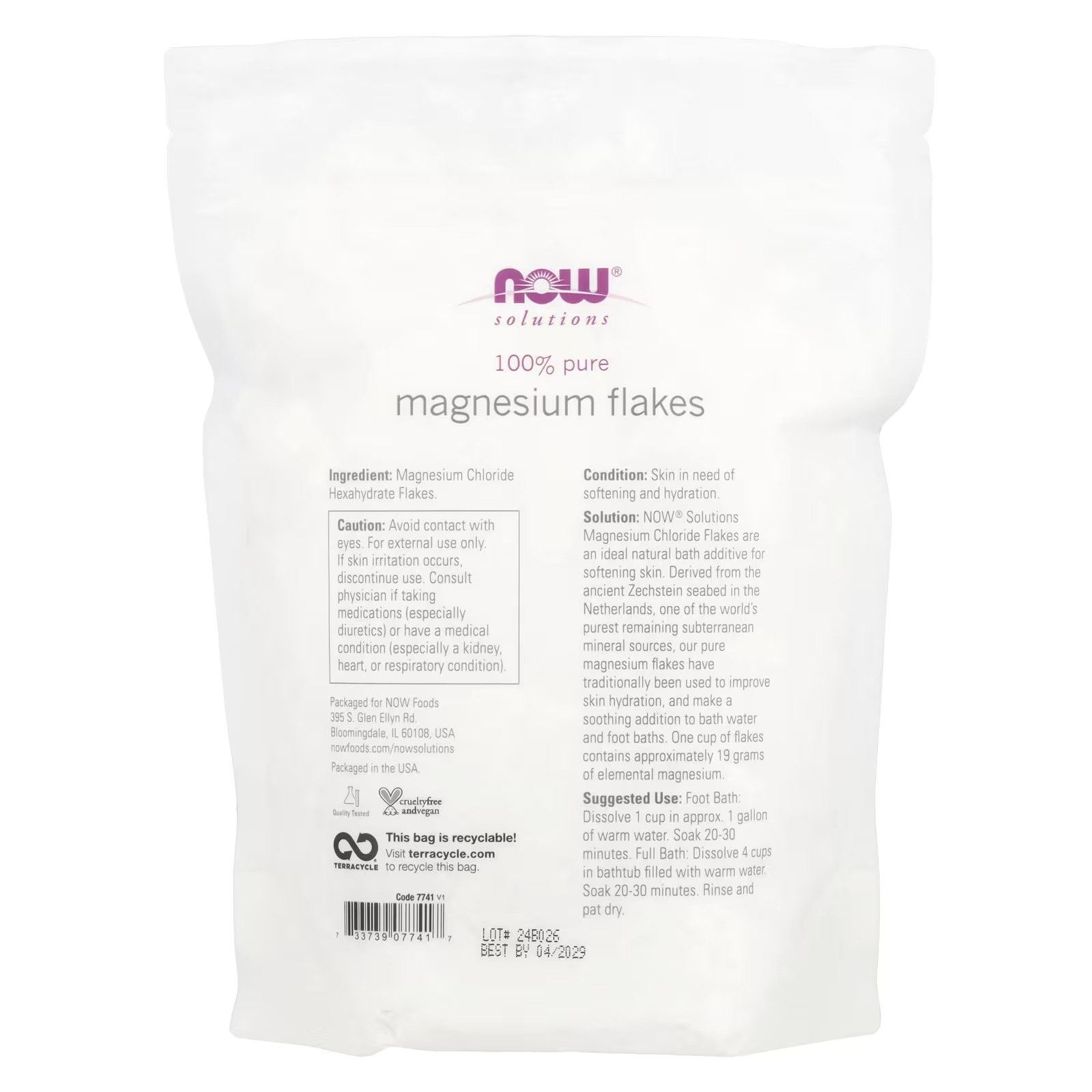 NOW Foods Solutions Magnesium Flakes (750 g) thumbnail 2