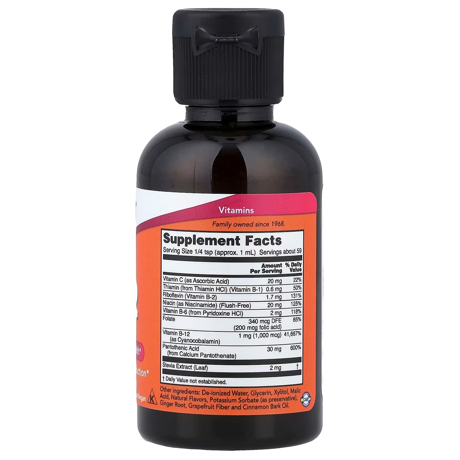 NOW Foods Ultra B-12 Liquid 800 mcg Folic Acid Cellular Energy Production thumbnail 2