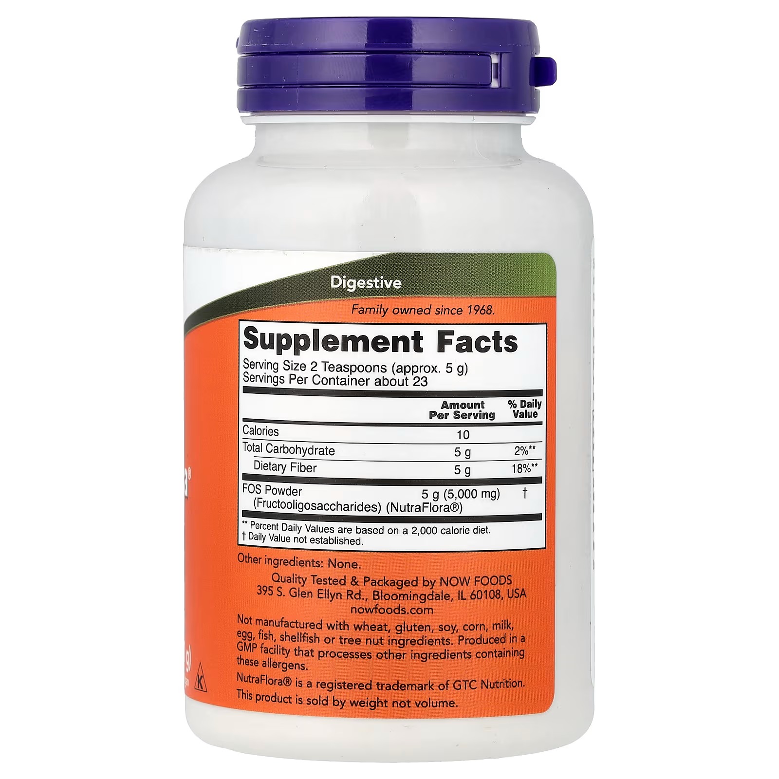 NOW Foods  NutraFlora FOS (Fructooligosaccharides) Pure Powder thumbnail 2