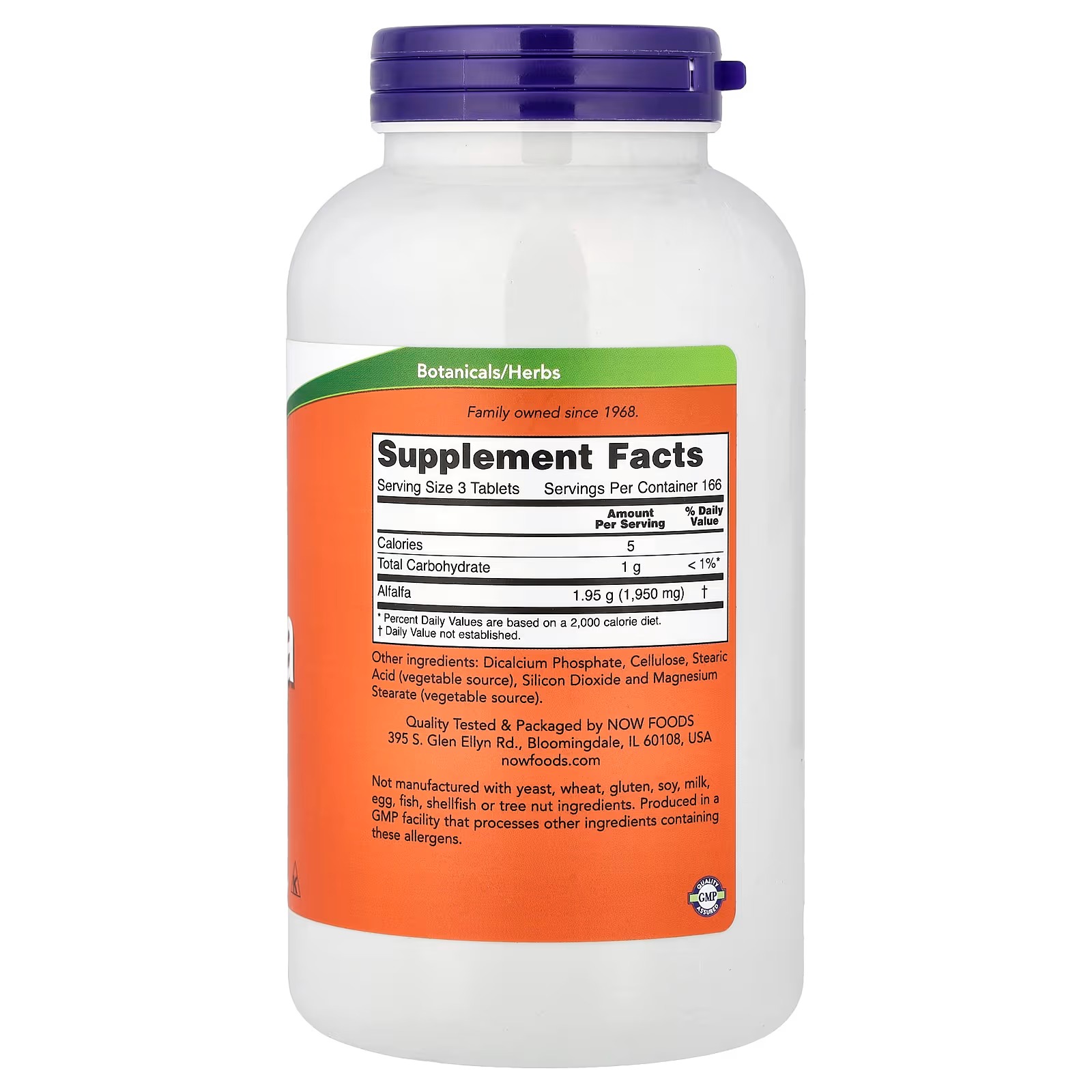 NOW Foods Alfalfa 650 mg source of Vitamin K, Green Superfoods 500 Tablets thumbnail 3