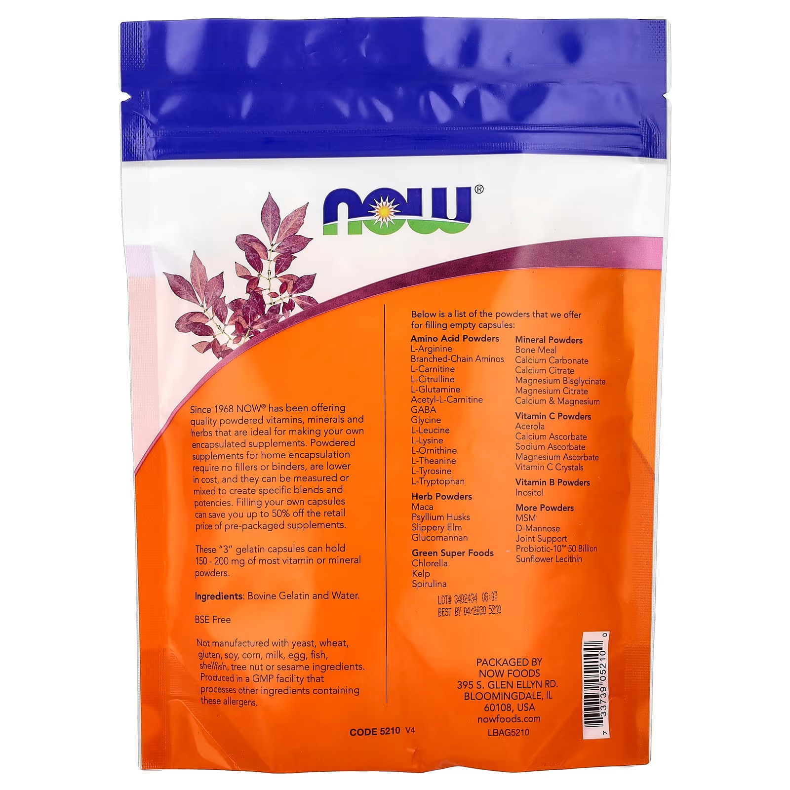 NOW Foods "3" Gelatin Caps Extra Small Size Approx. 1,000 Empty Gelatin (48 g) thumbnail 2