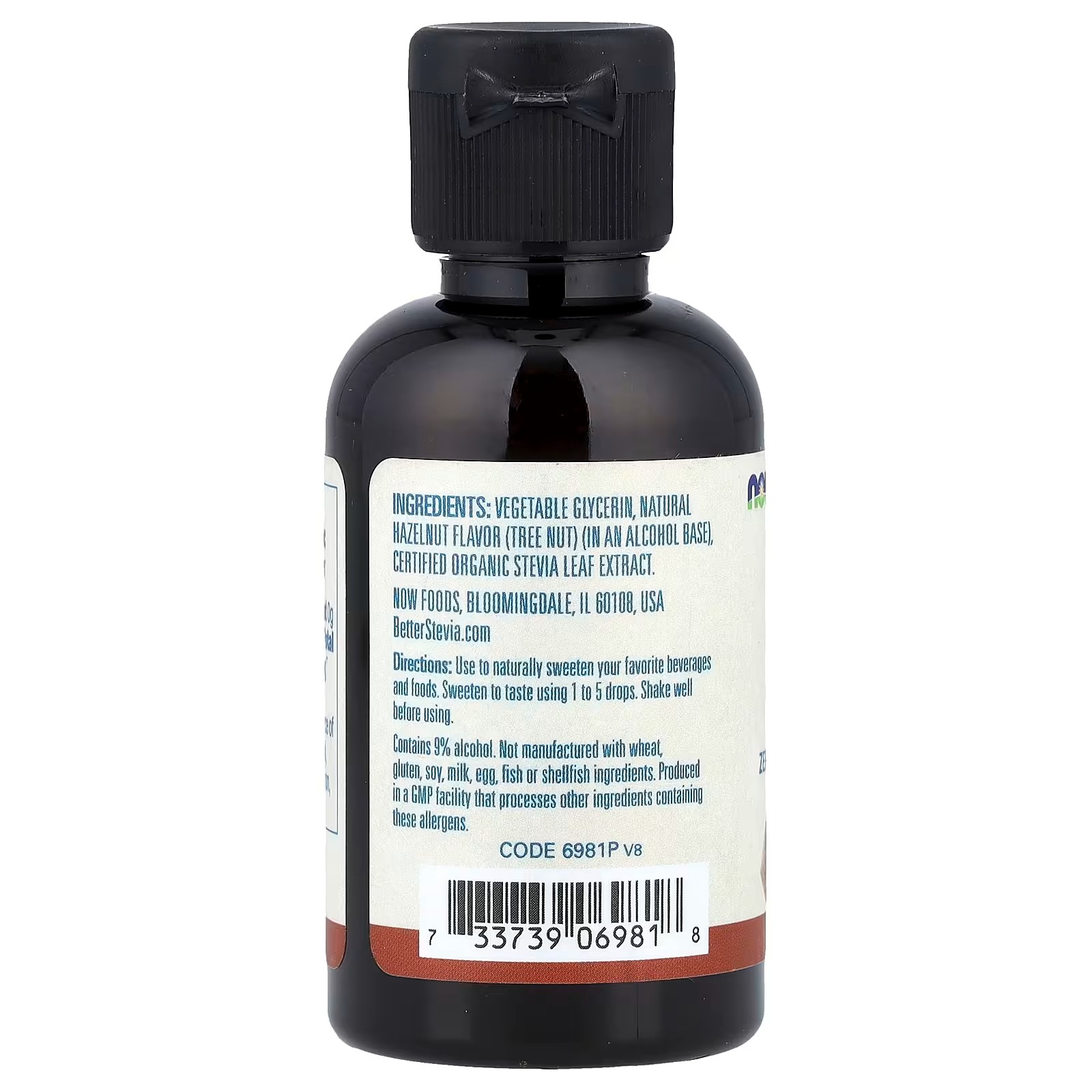 NOW Foods Better Stevia® Zero-Calorie Liquid Sweetener Hazelnut (59 ml) thumbnail 3