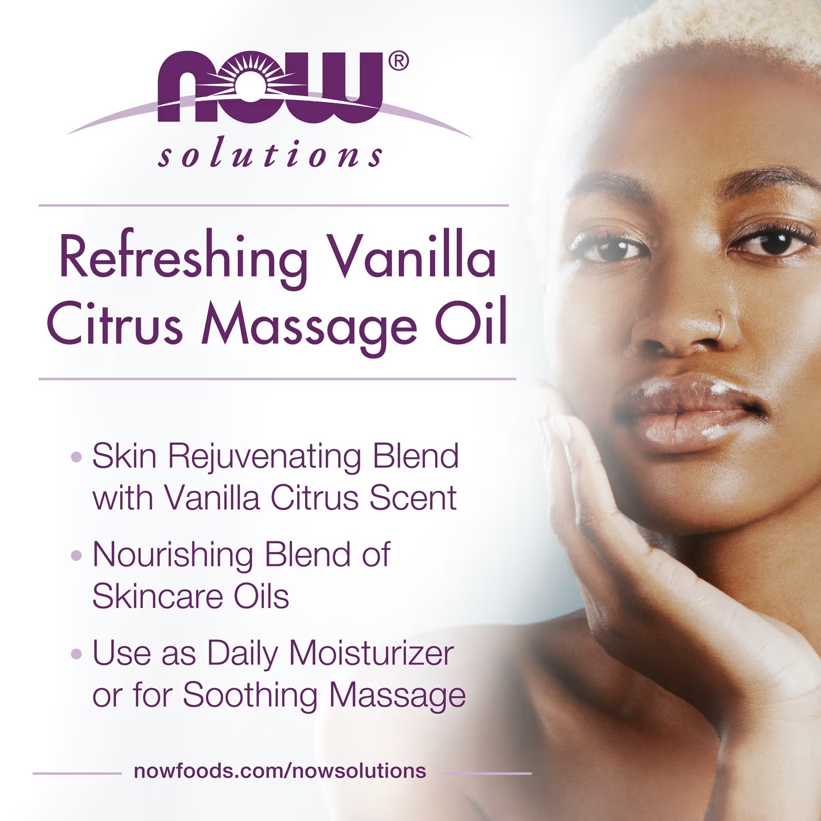NOW Foods Solutions Refreshing Massage Oil Vanilla Citrus  (237 ml) thumbnail 3