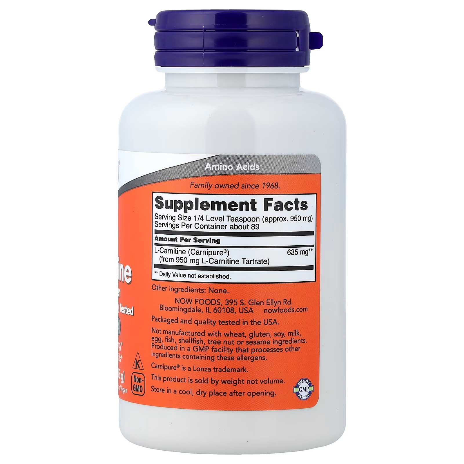 NOW Foods L-Carnitine (L-Carnitine Tartrate) Pure Powder Boosts Cellular Energy Amino Acid thumbnail 2