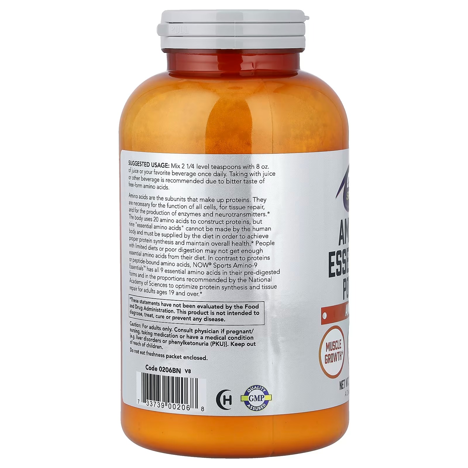 NOW Foods Sports Nutrition Amino-9 Essentials™ Powder Enhanced Protein Synthesis Amino Acids thumbnail 2
