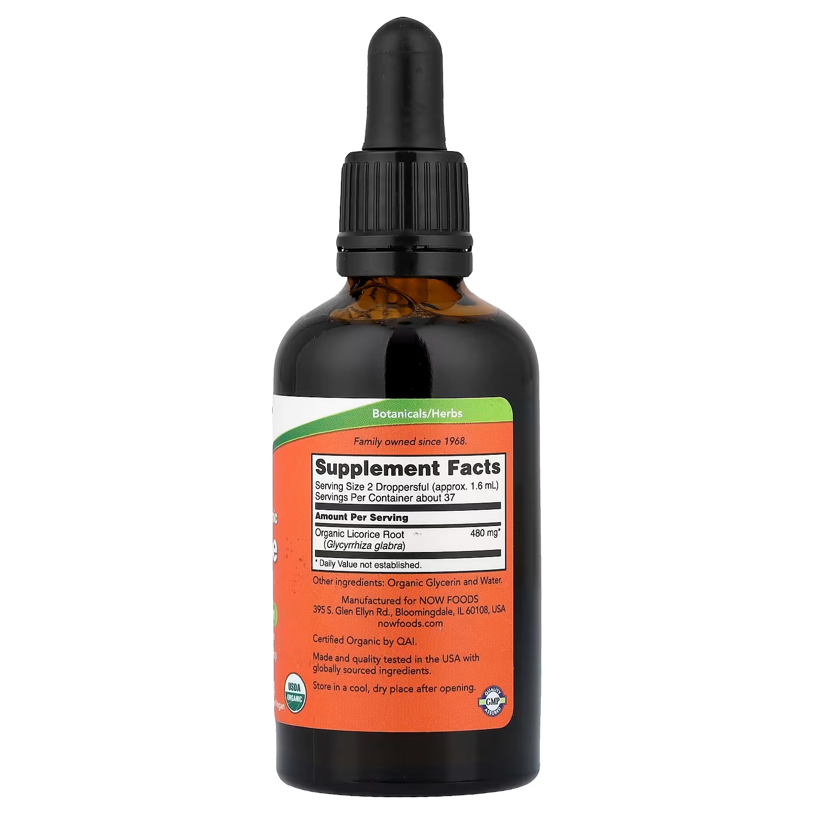 NOW Foods Certified Organic Licorice Root  (59 ml) thumbnail 2