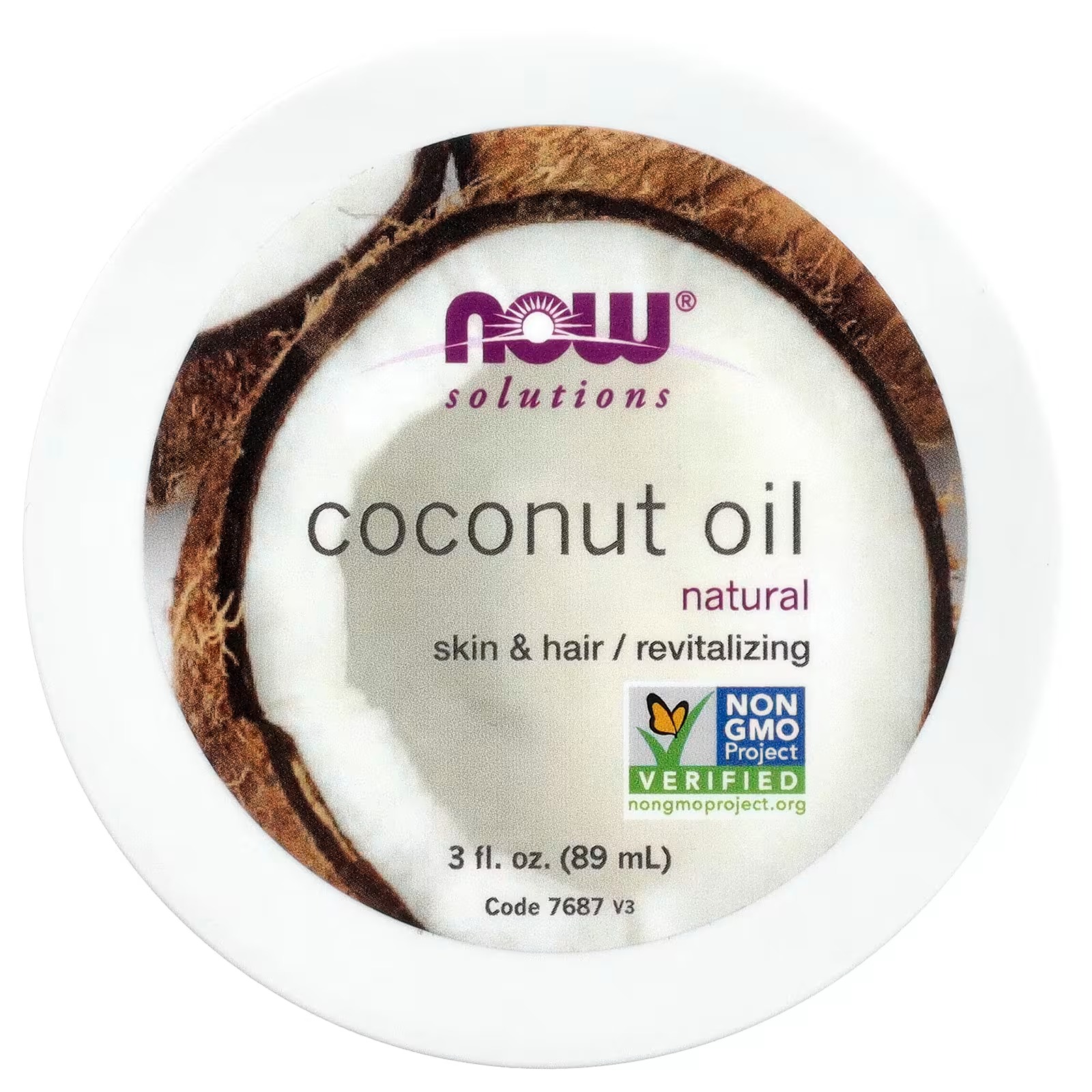 NOW Foods Solutions Coconut Oil Naturally Revitalizing for Skin and Hair Conditioning Moisturize, thumbnail 3