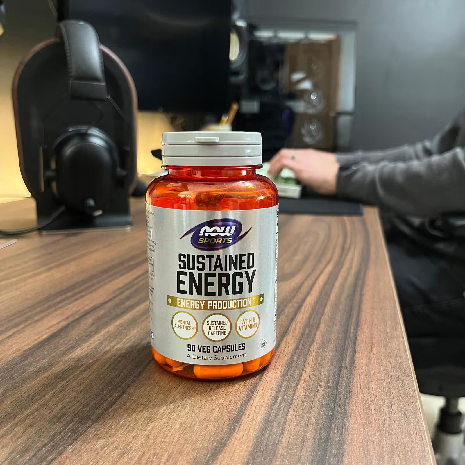 Now Foods Sports Sustained Energy Energy Production Mental Alertness* Sustained Release Caffeine with B Vitamins 90 Capsules thumbnail 4