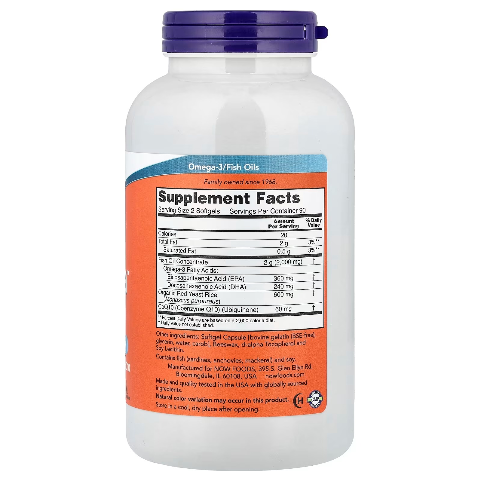 NOW Foods Red Omega™ with CoQ10 30 mg and Omega-3 Fish Oil Cardiovascular Support 180 Softgels thumbnail 2