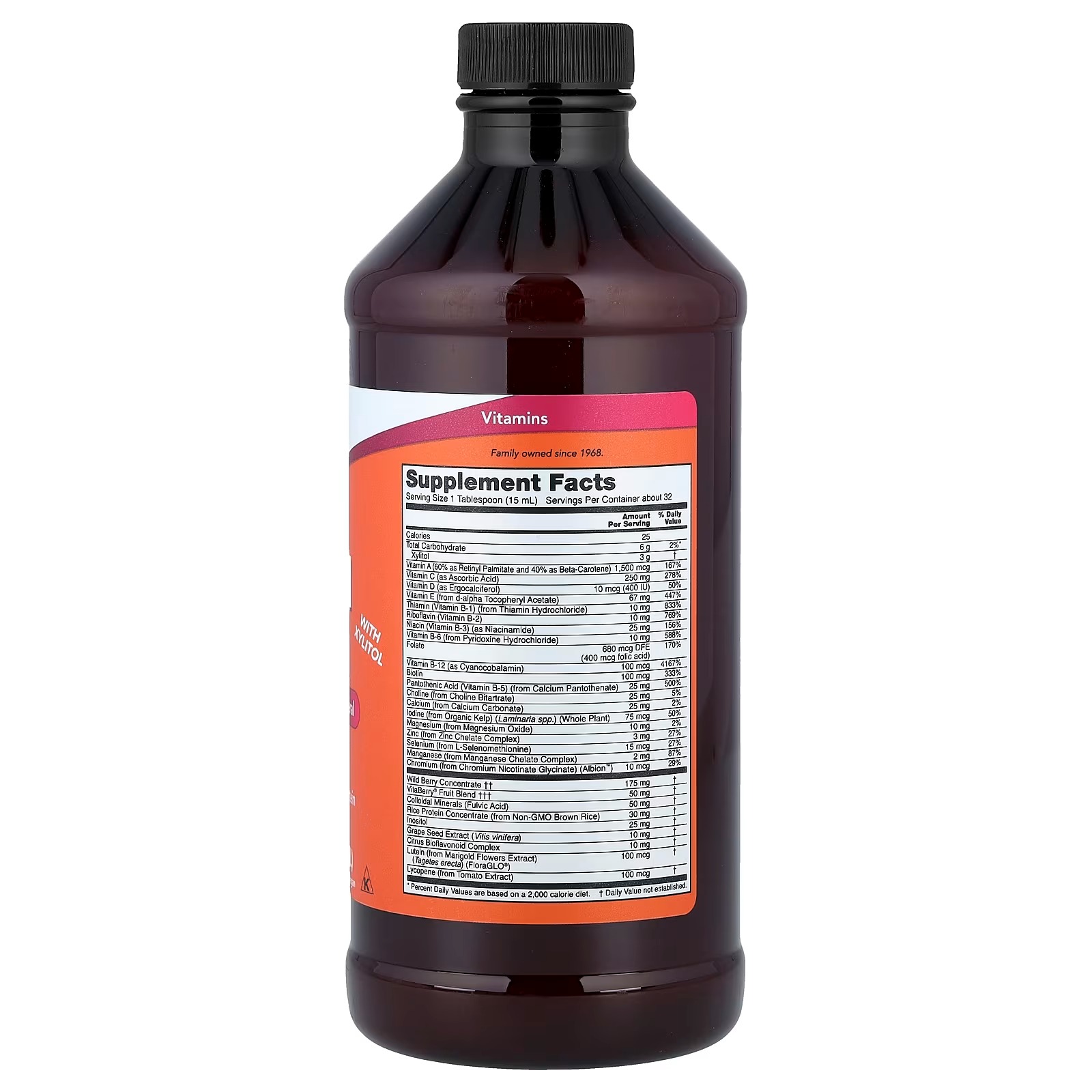 NOW Foods Liquid Multi Fast Absorption, Liquid Vitamin & Mineral Wild Berry Flavor thumbnail 2