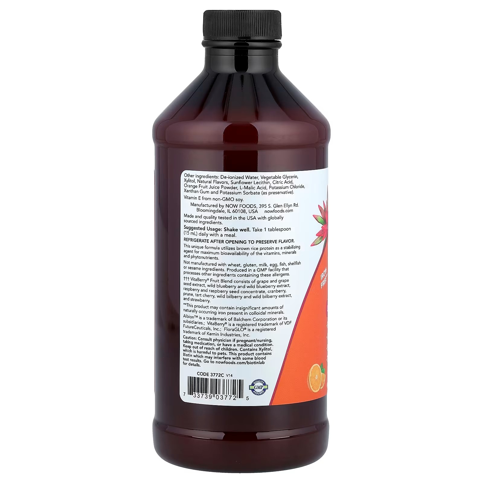 NOW Foods Liquid Multi Fast Absorption, Liquid Vitamin & Mineral Wild Berry Flavor thumbnail 3