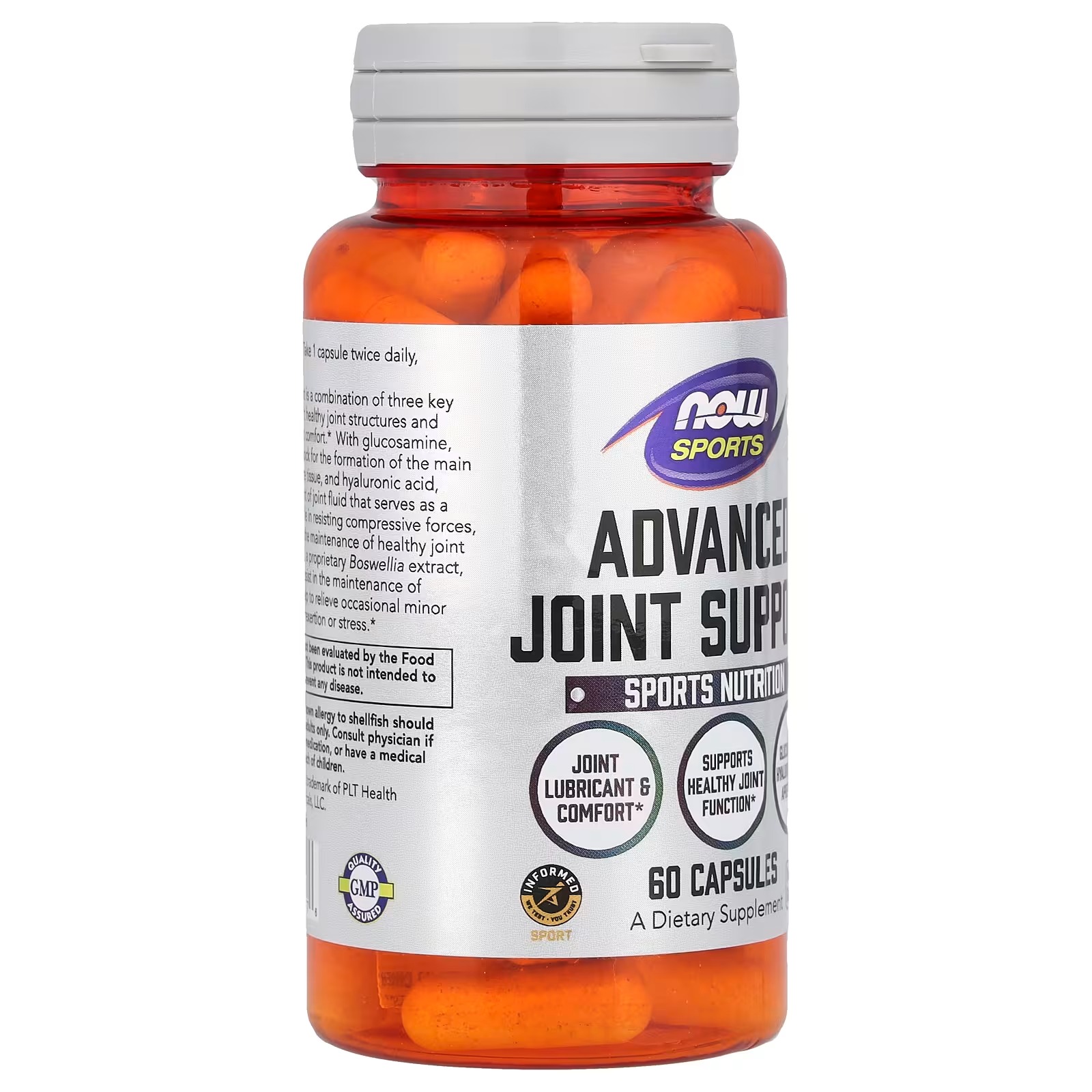Now Foods Sports Advanced Joint Support Glucosamine Hyaluronic Acid 60 Capsules thumbnail 4