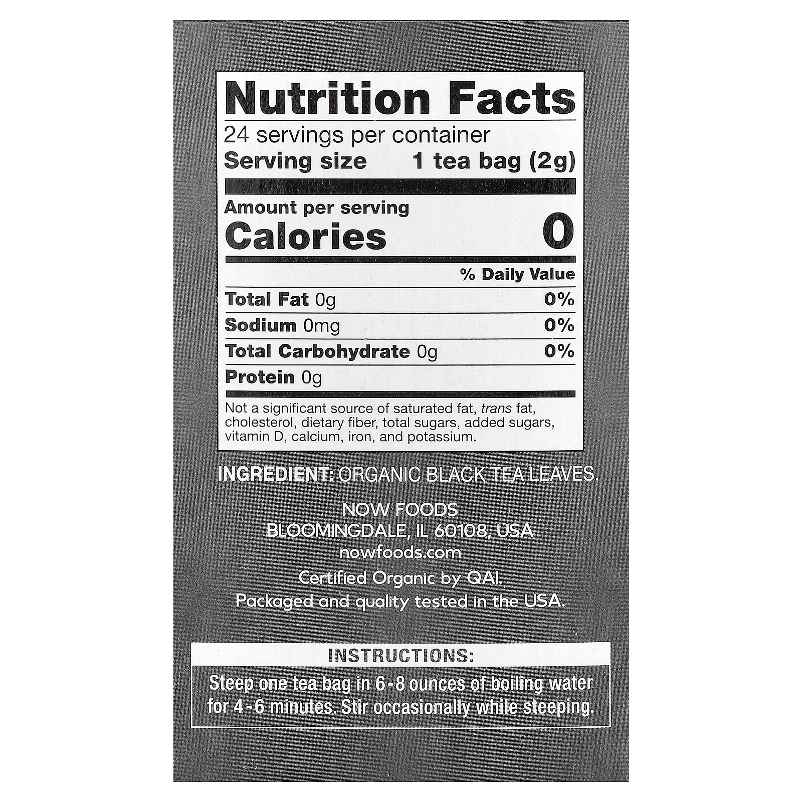 Now Foods Organic Peppermint Tea, Caffeine Free 24 Tea Bags (48 g) thumbnail 2