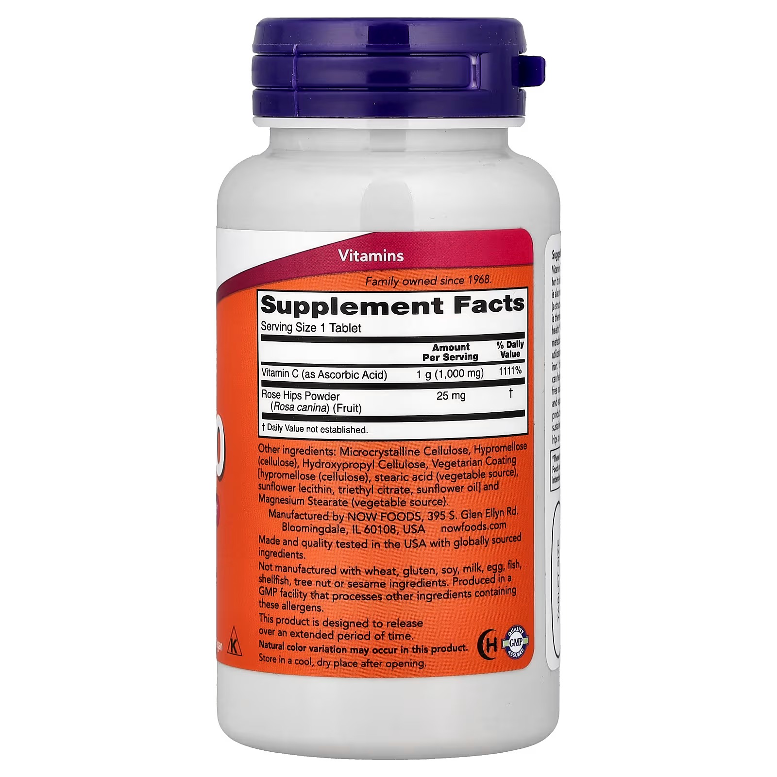 NOW Foods Vitamin C-1,000 with 100 mg of Bioflavonoids Antioxidant protection 100 Veg Capsules thumbnail 2