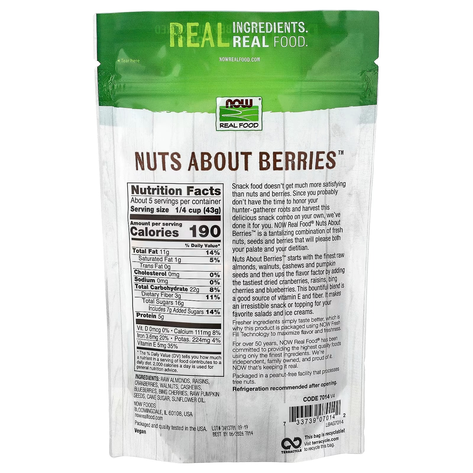 NOW Foods Real Food Nuts About Berries™ (227 g) thumbnail 2