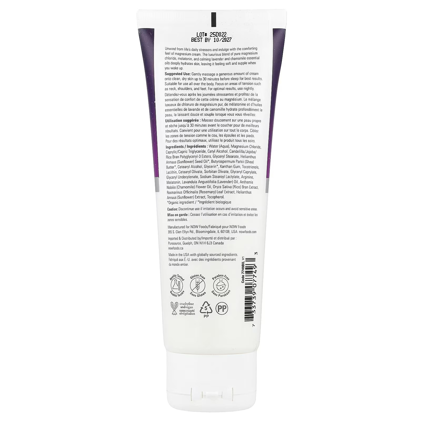 NOW Foods Solutions,niteZen™ Magnesium Cream Melatonin and Lavender thumbnail 2
