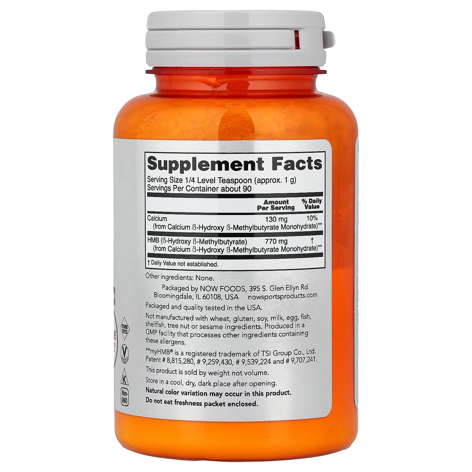NOW Foods Sports Nutrition HMB (β-Hydroxy β-Methylbutyrate) Powder Sports Recovery  90 Grams thumbnail 2