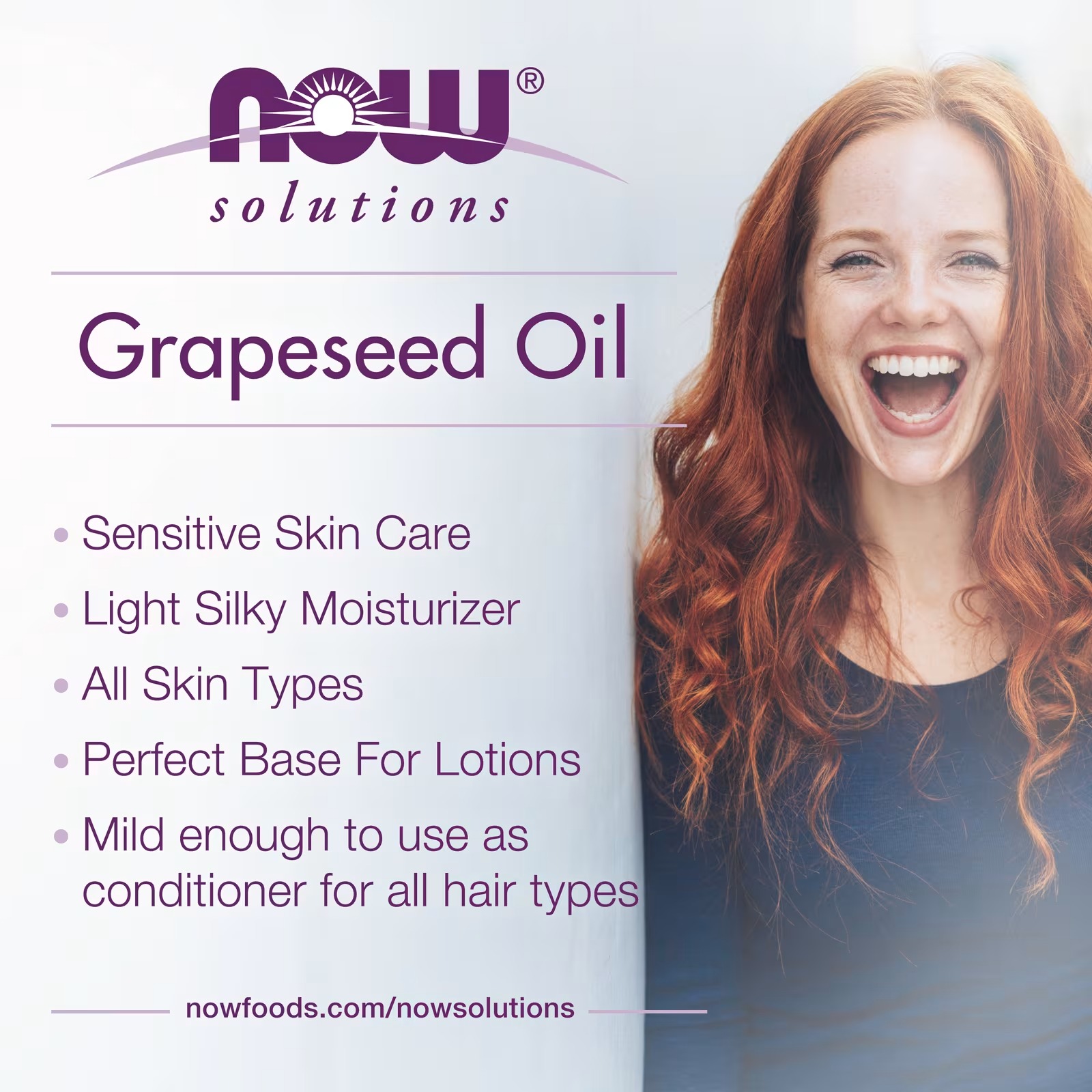 NOW Foods Solutions Pure Grapeseed Oil All Skin Types (946 ml) thumbnail 3