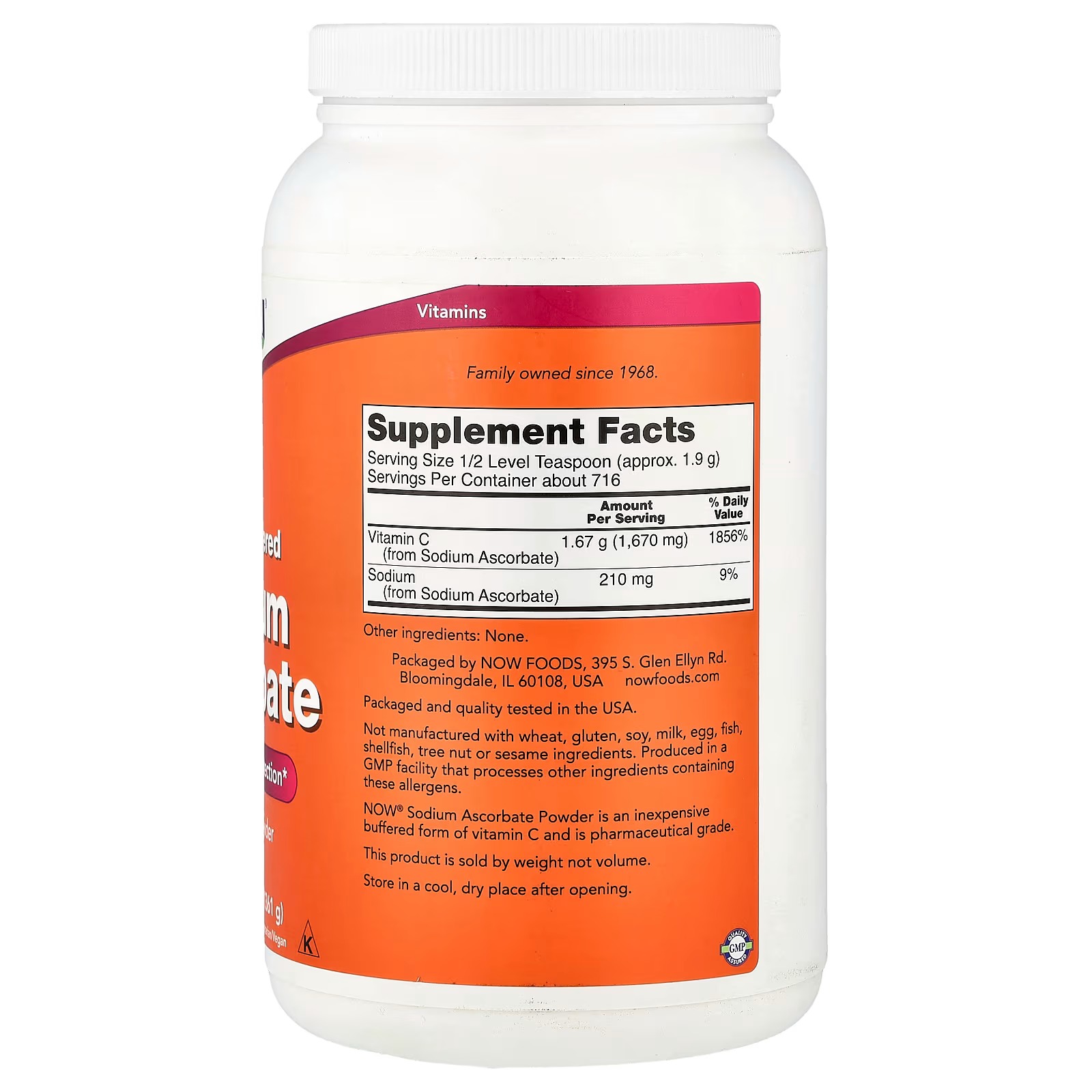 NOW Foods Sodium Ascorbate Powder Buffered Antioxidant Protection 1361g thumbnail 2