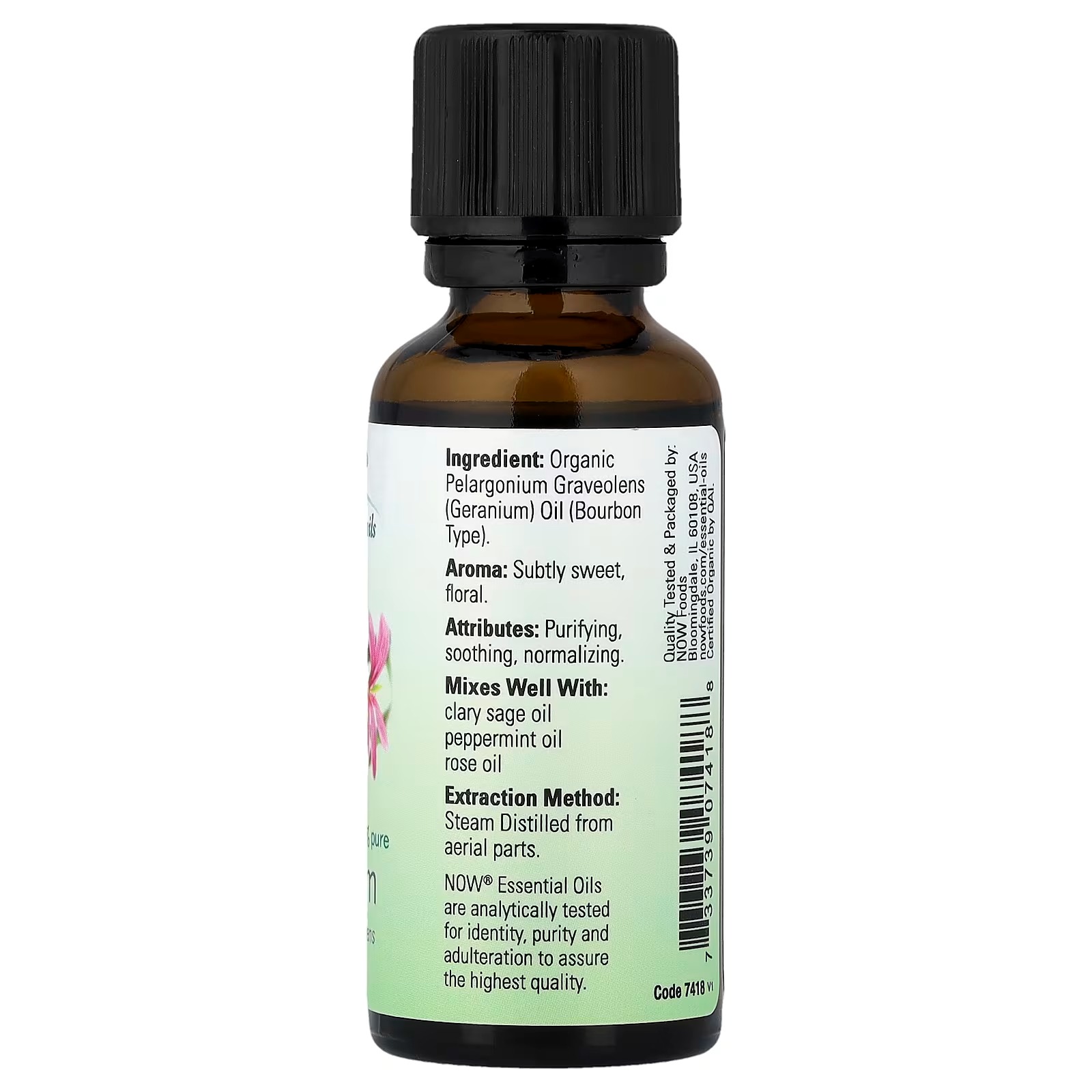 NOW Foods Essential Oils Organic Geranium 30 ml) thumbnail 2