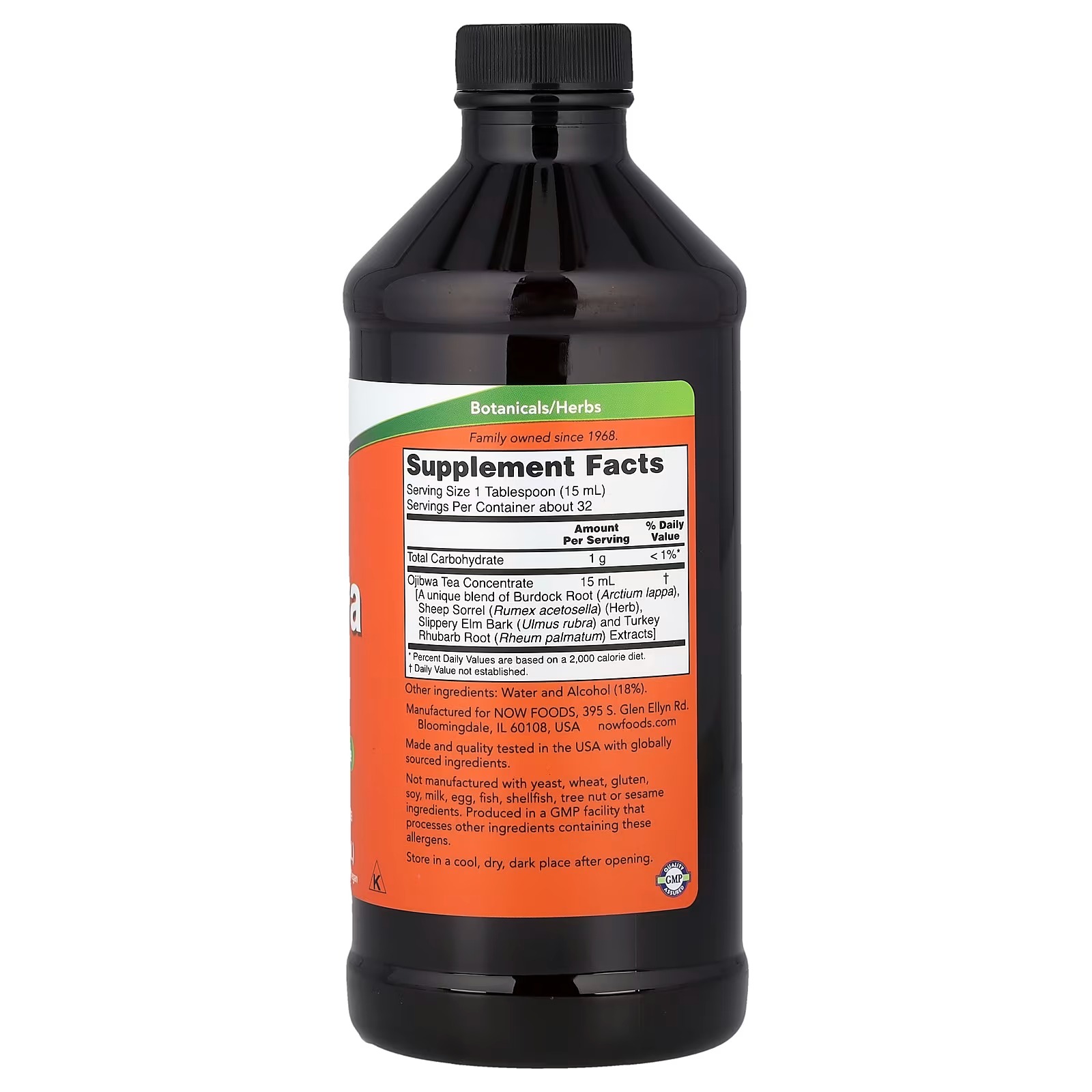 NOW Foods Ojibwa Tea Concentrate 6x the strength of brewed Ojibwa Tea Herbal Concentrate 473ml thumbnail 2