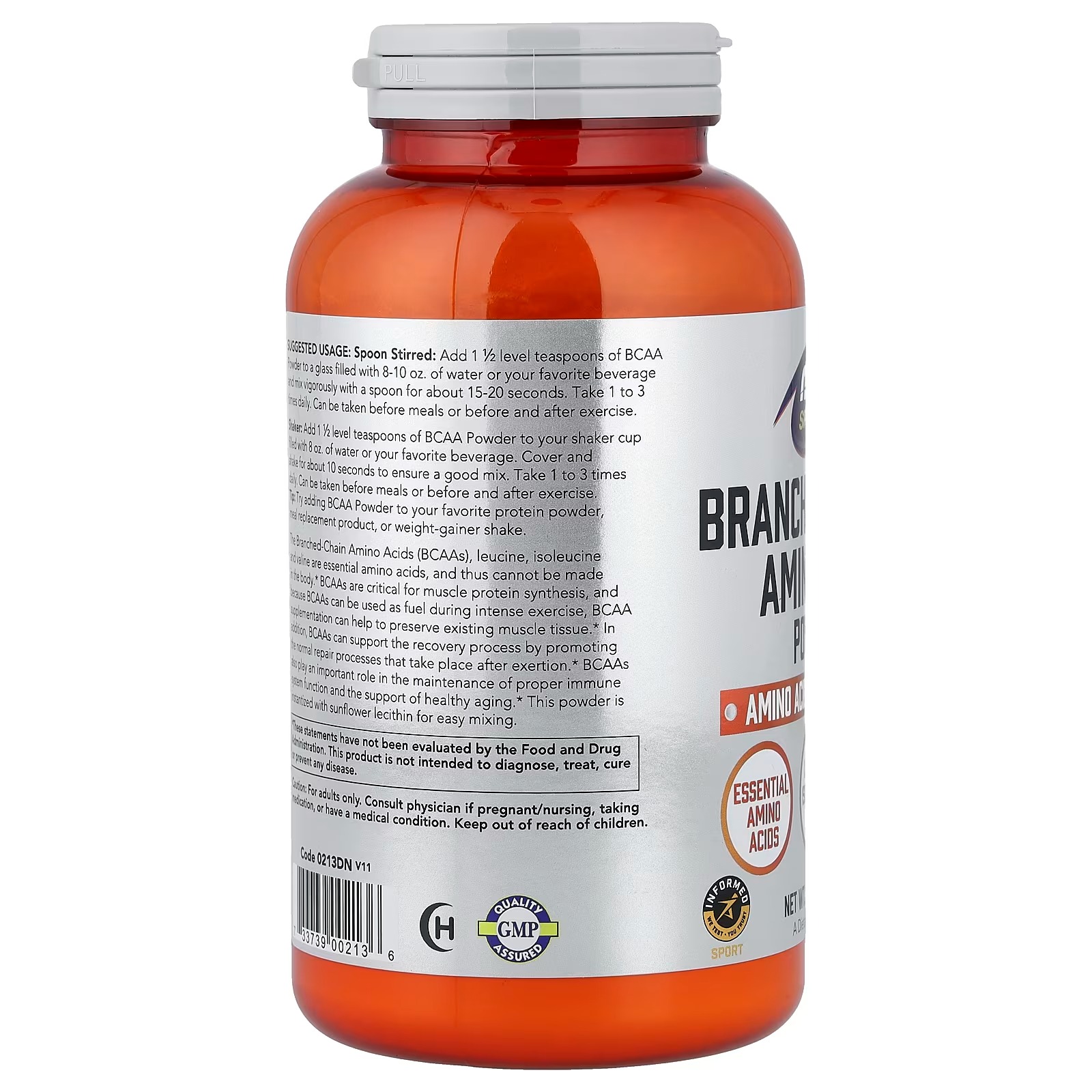 NOW Foods Sports Nutrition Branched Chain Amino Acid Powder with Leucine Isoleucine and Valine 340g thumbnail 2