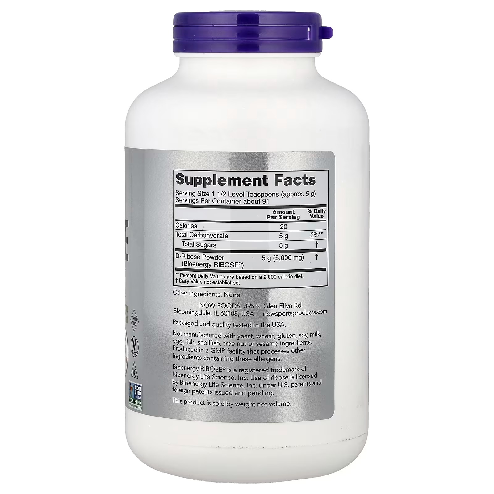 NOW Foods Sports D-Ribose Powder  (454 g) thumbnail 2
