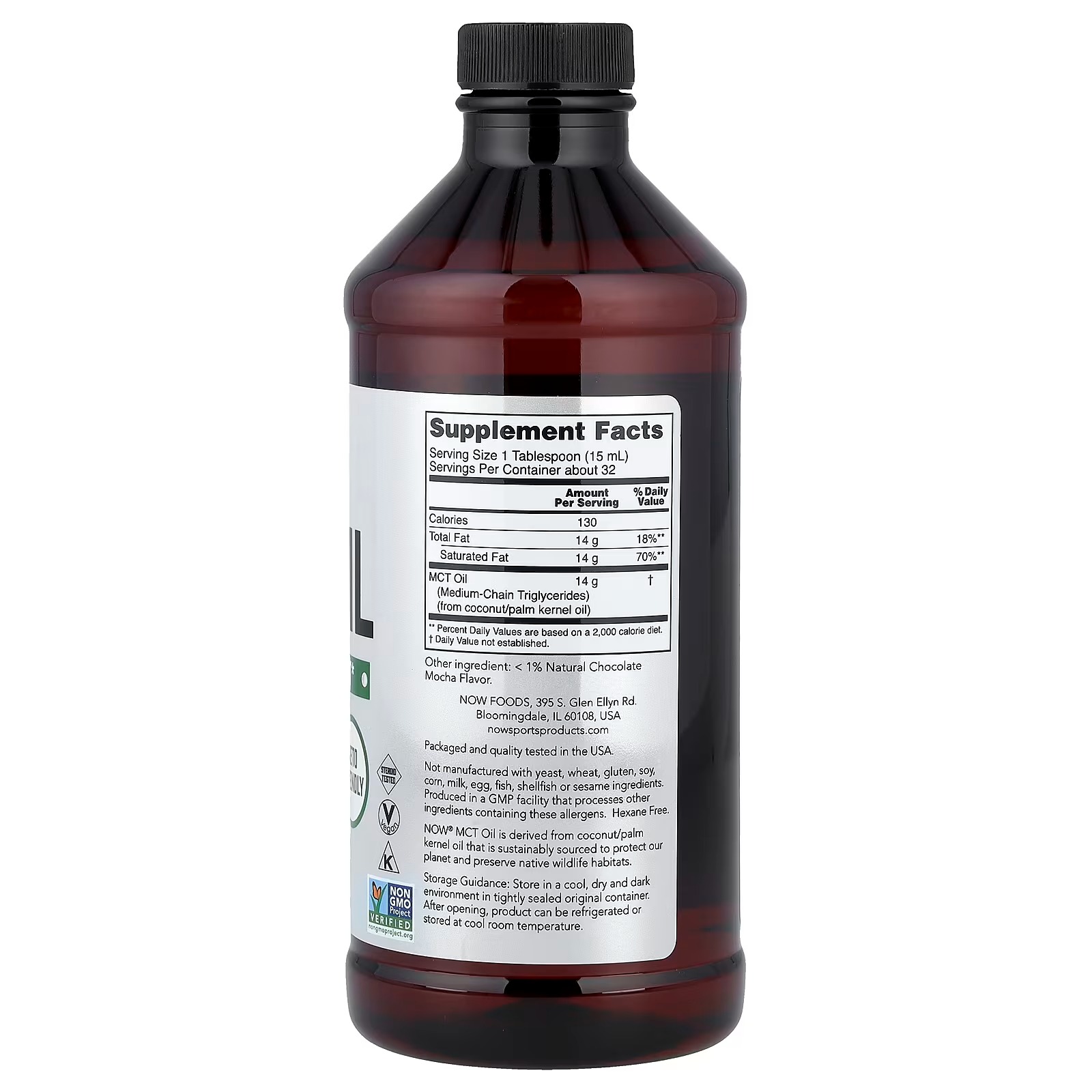 NOW Foods Sports MCT Oil Chocolate Mocha (473 ml) thumbnail 2