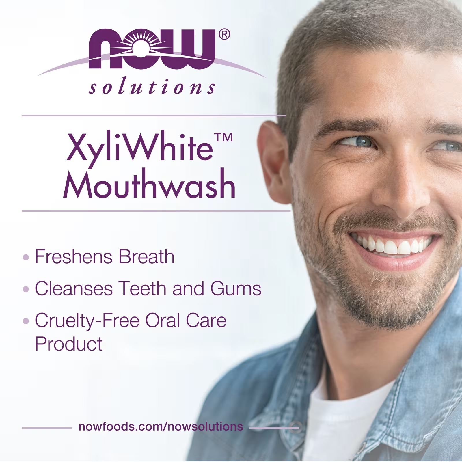 NOW Foods Solutions XyliWhite Mouthwash, Fluoride-Free Refreshmint (473 ml) thumbnail 3