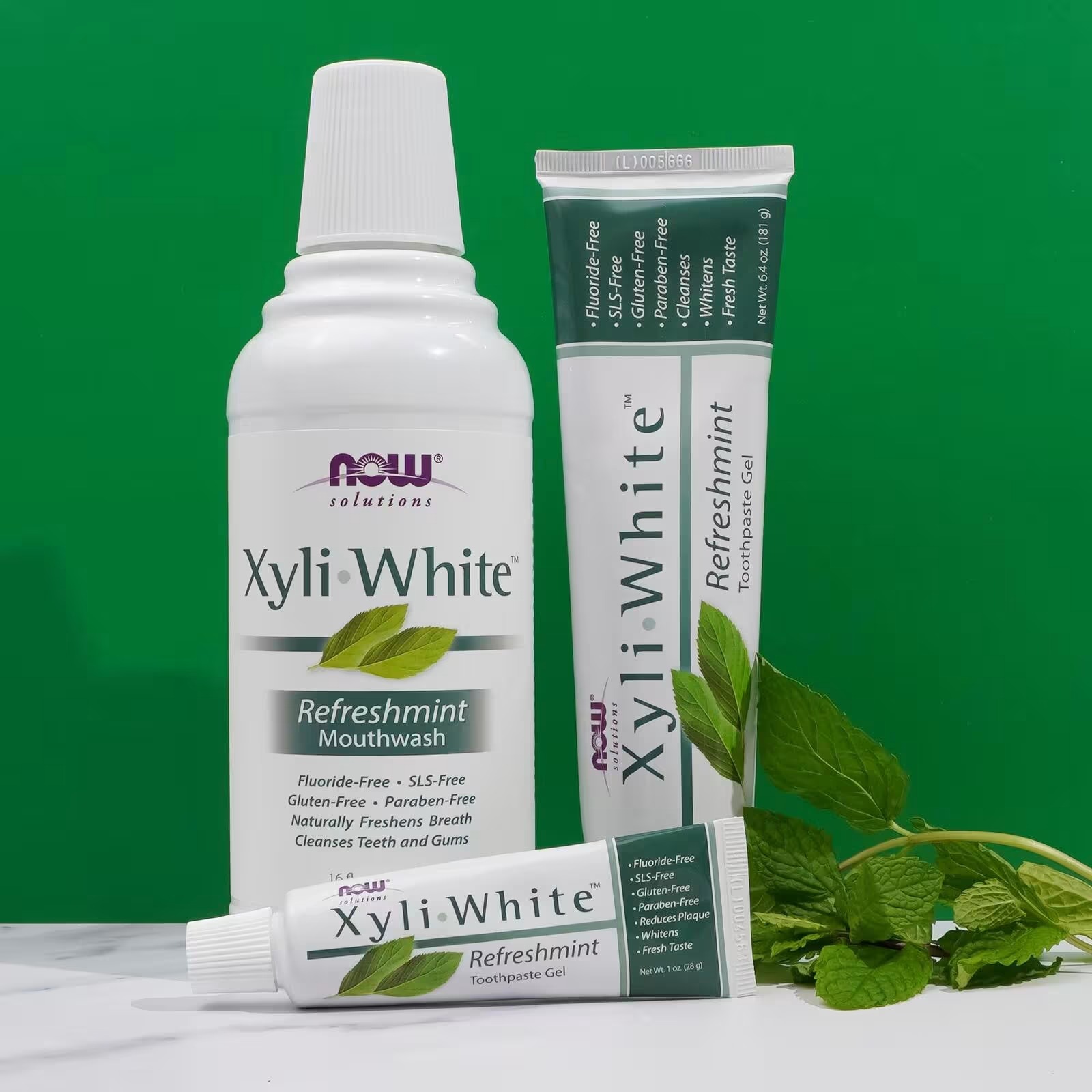 NOW Foods Solutions XyliWhite Mouthwash, Fluoride-Free Refreshmint (473 ml) thumbnail 5